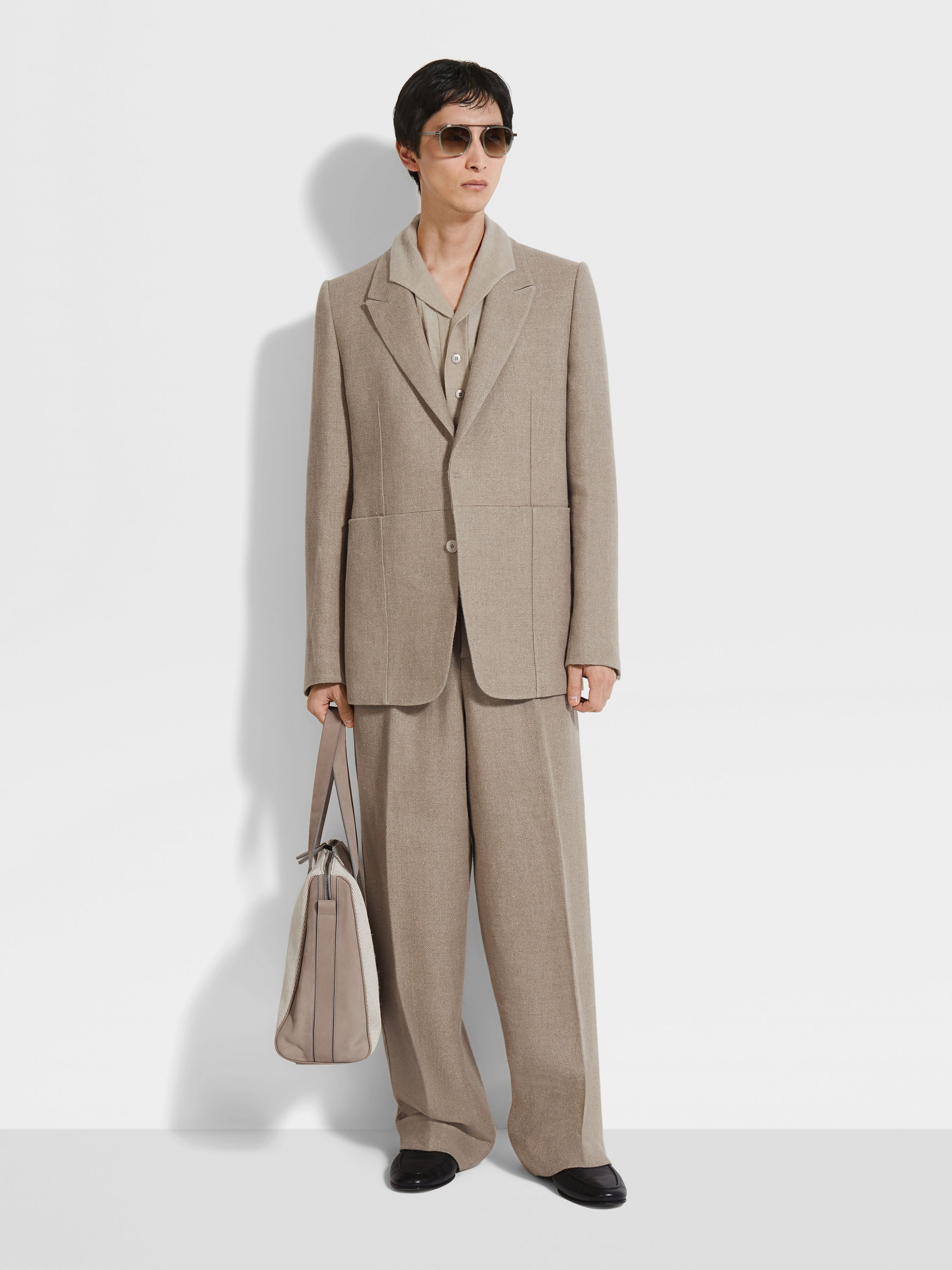 BEIGE MÉLANGE LINEN JACKET - 2