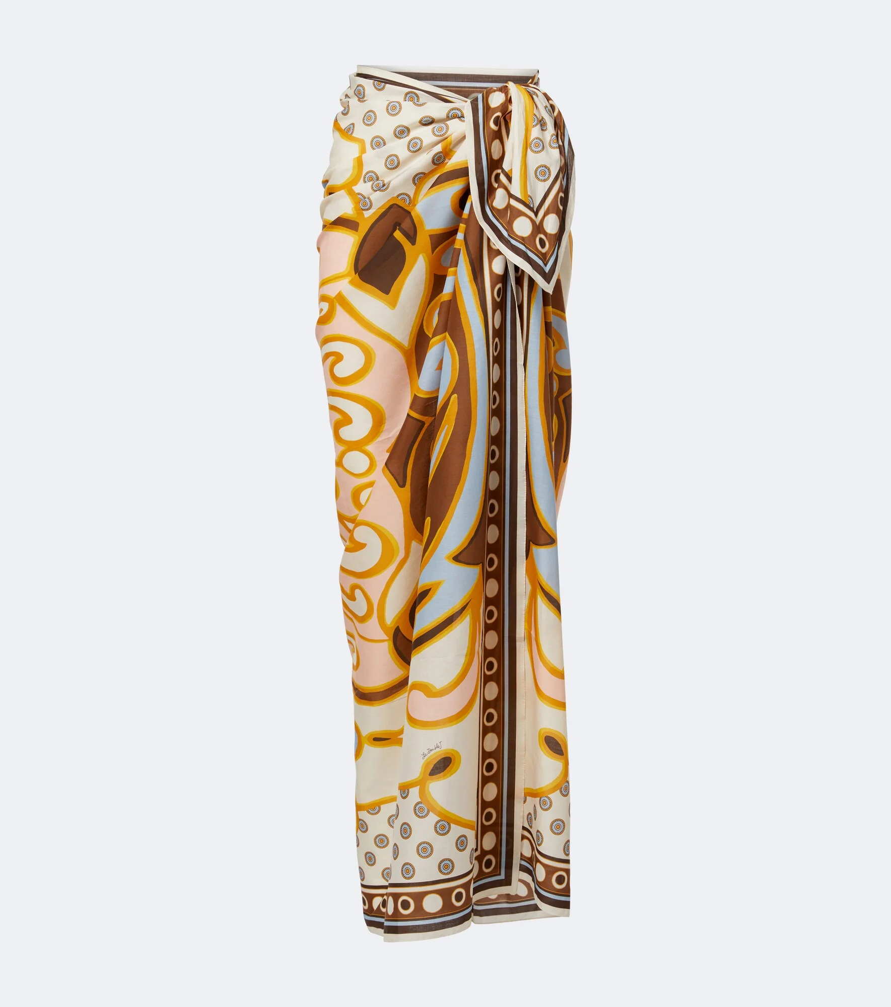 Printed cotton beach cover-up - 1