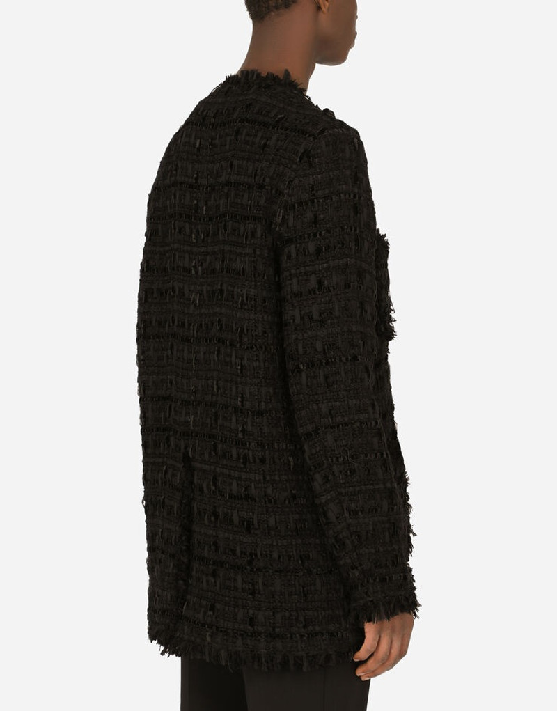 Short coat with woven strips 5