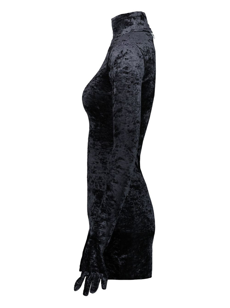 VETEMENTS velvet gloves mini dress outlook