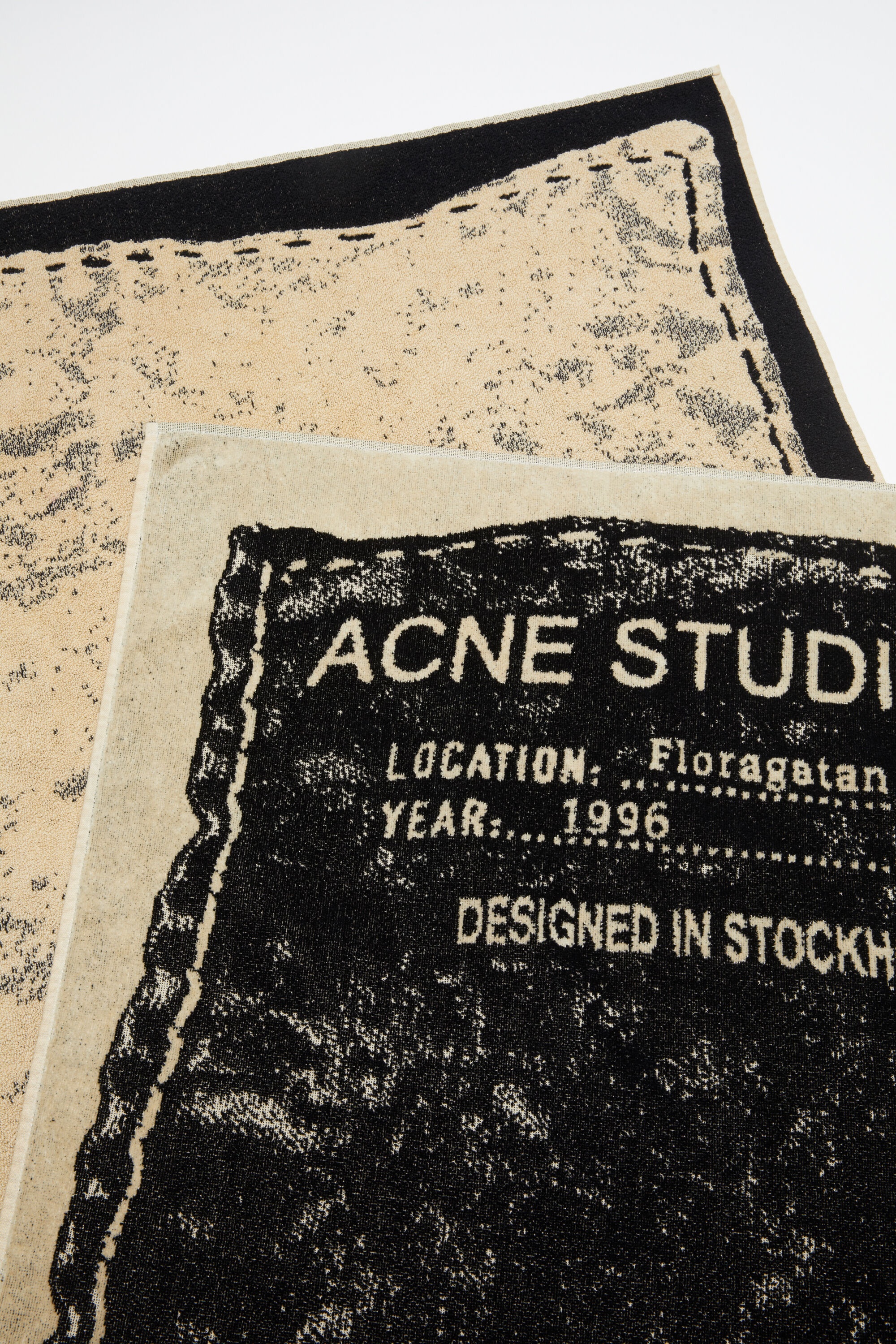Logo towel - Beige/black - 3