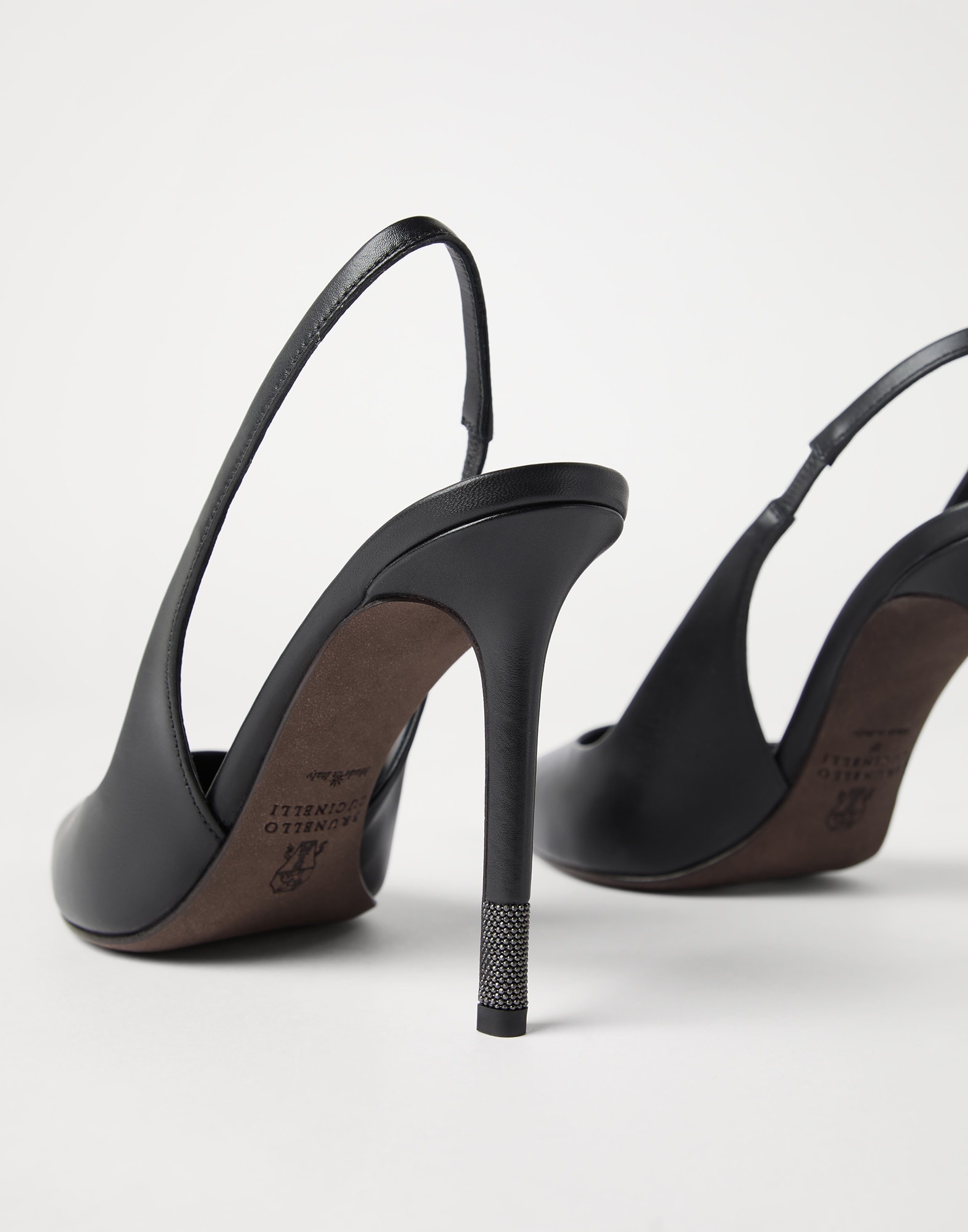 Nappa leather heels with monili - 3