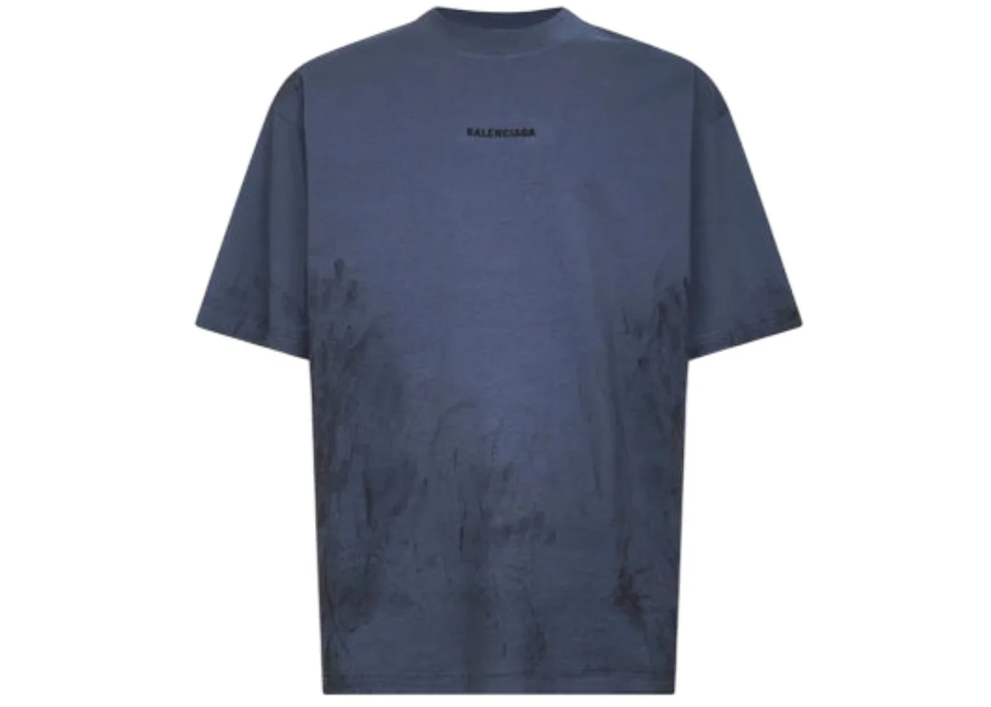 Balenciaga Medium Fit T-shirt Faded Dark Blue Black - 1