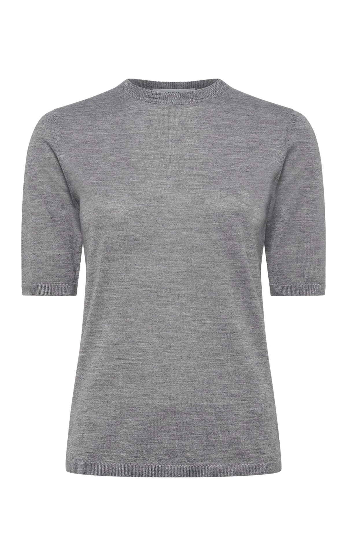 Brunner Knit T-Shirt in Heather Grey Cashmere Silk - 1