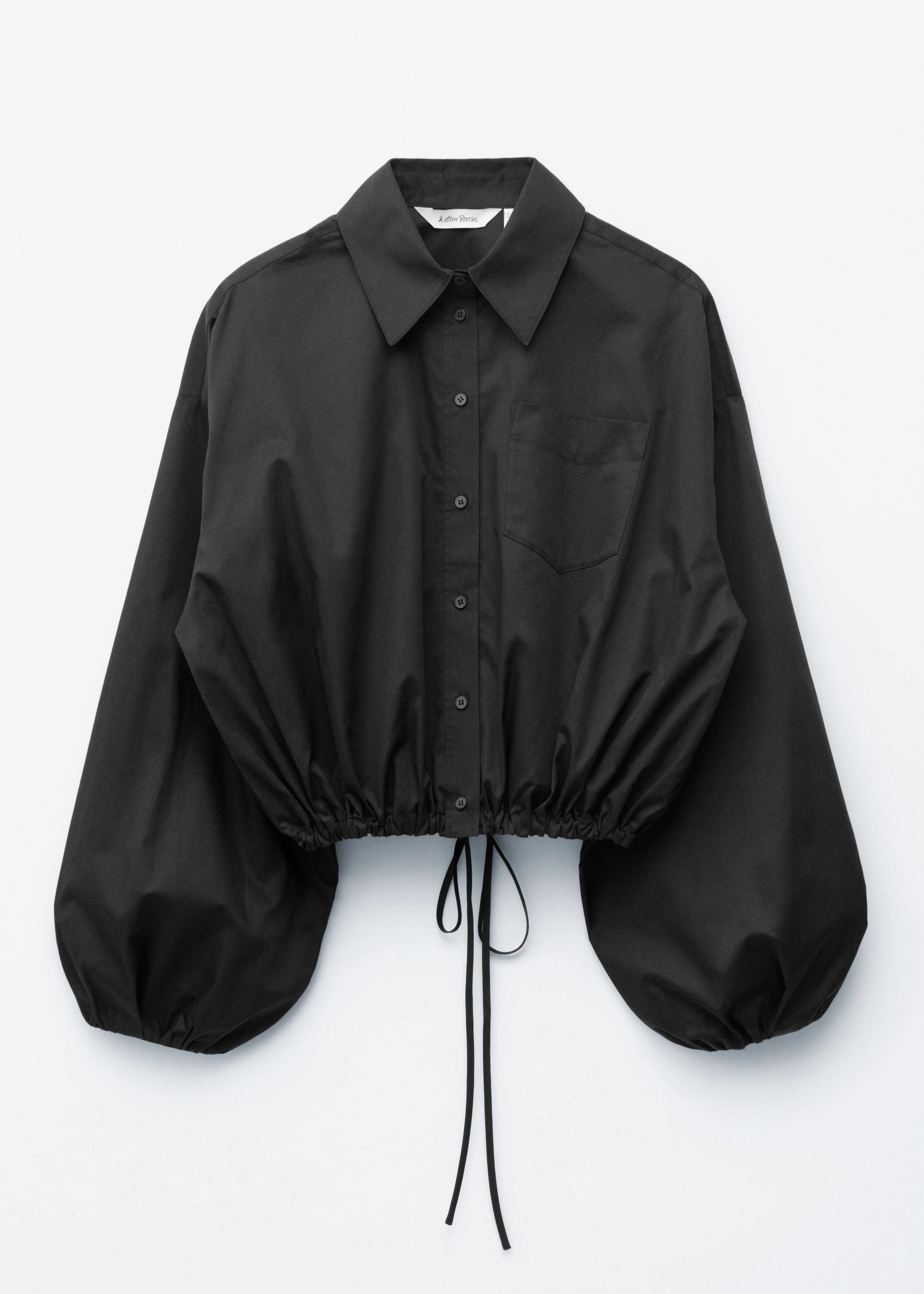 Cropped Drawstring Shirt - 1