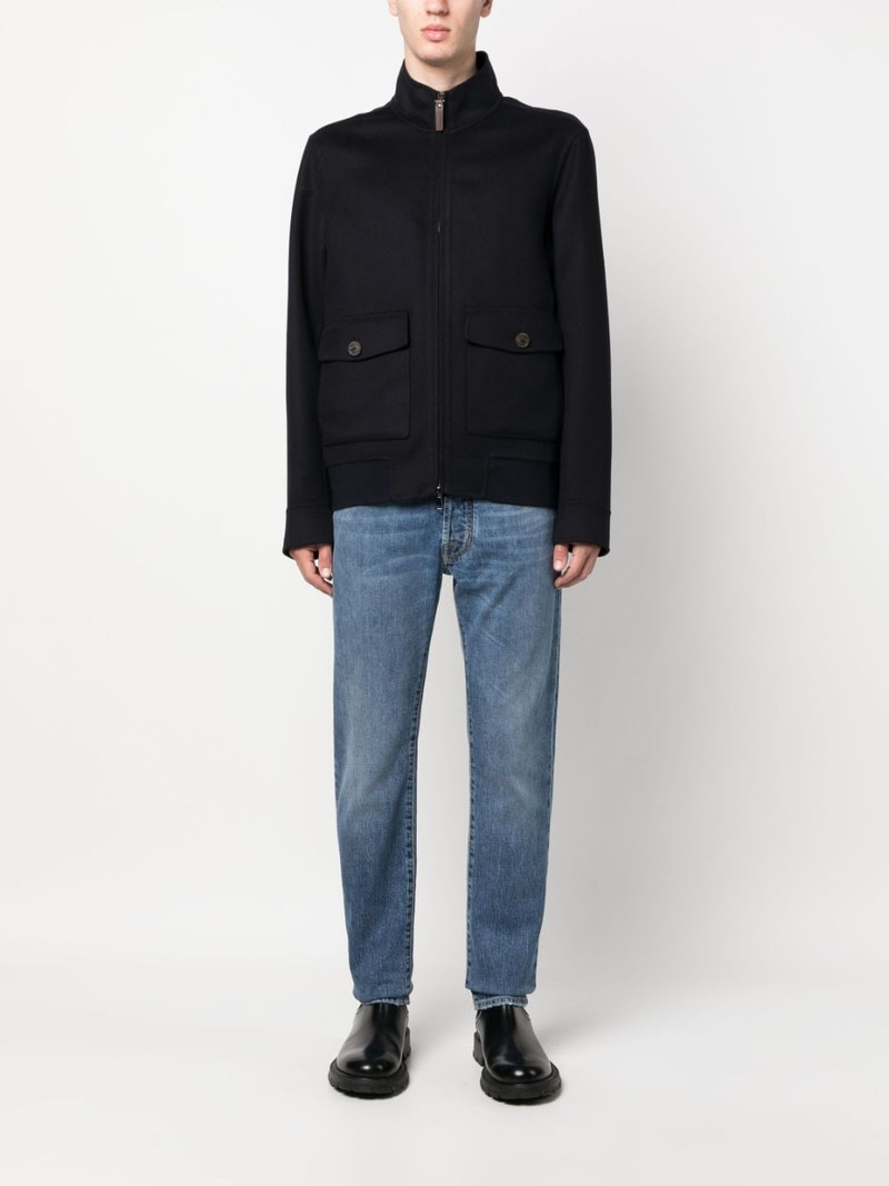 Canali zip-up wool-cashmere jacket outlook