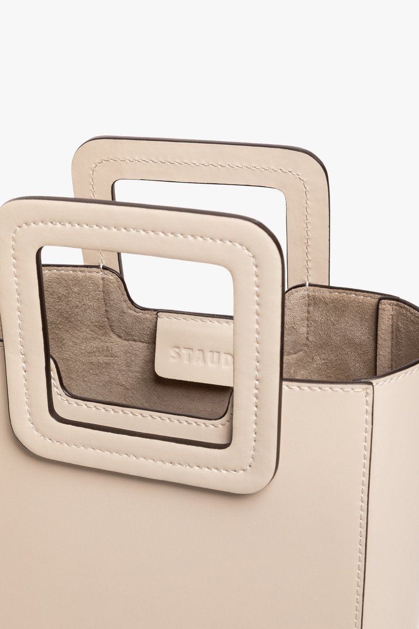 STAUD MINI SHIRLEY LEATHER BAG | CREAM - 8