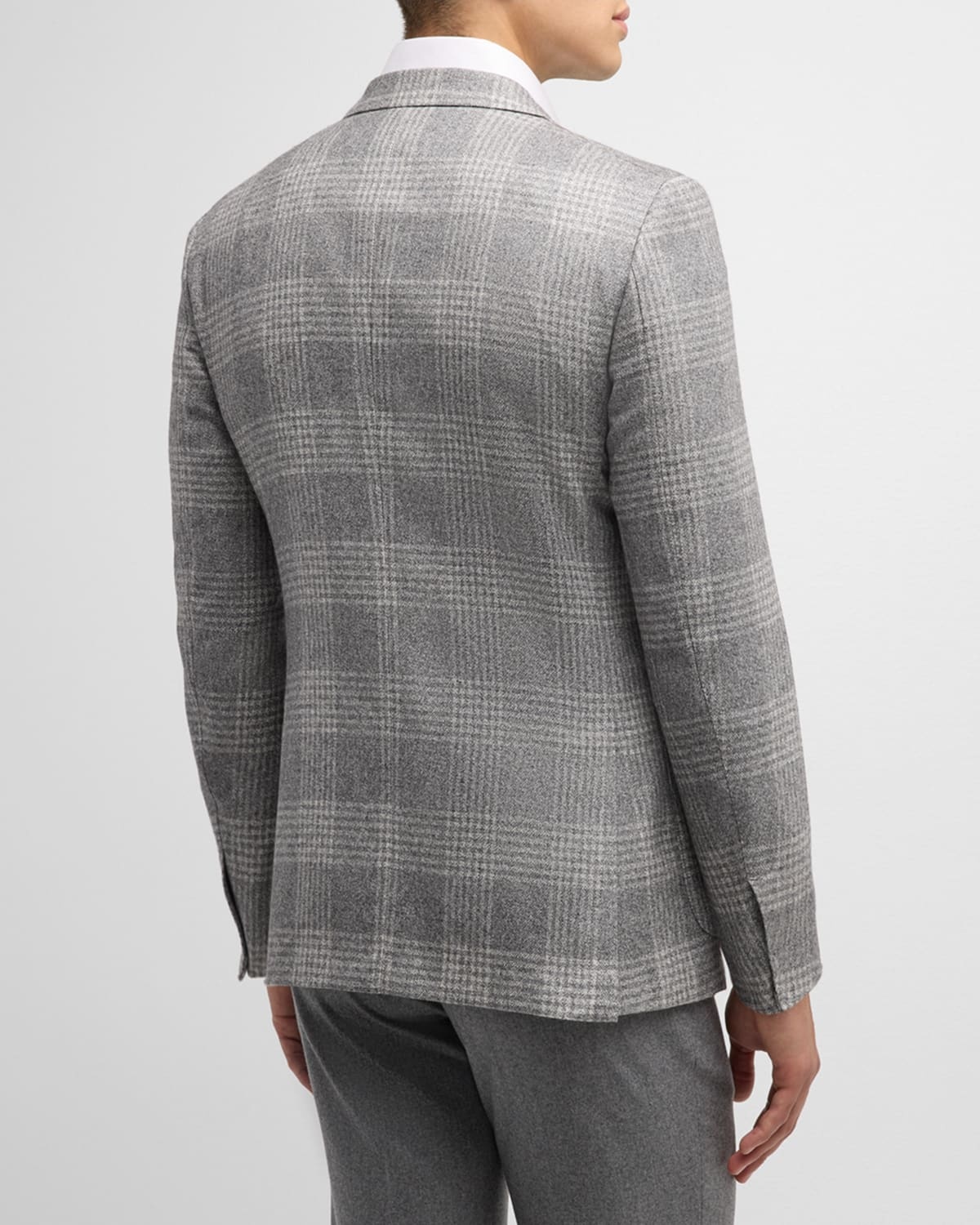 Men's Silk-Cashmere Plaid Sport Coat - 5