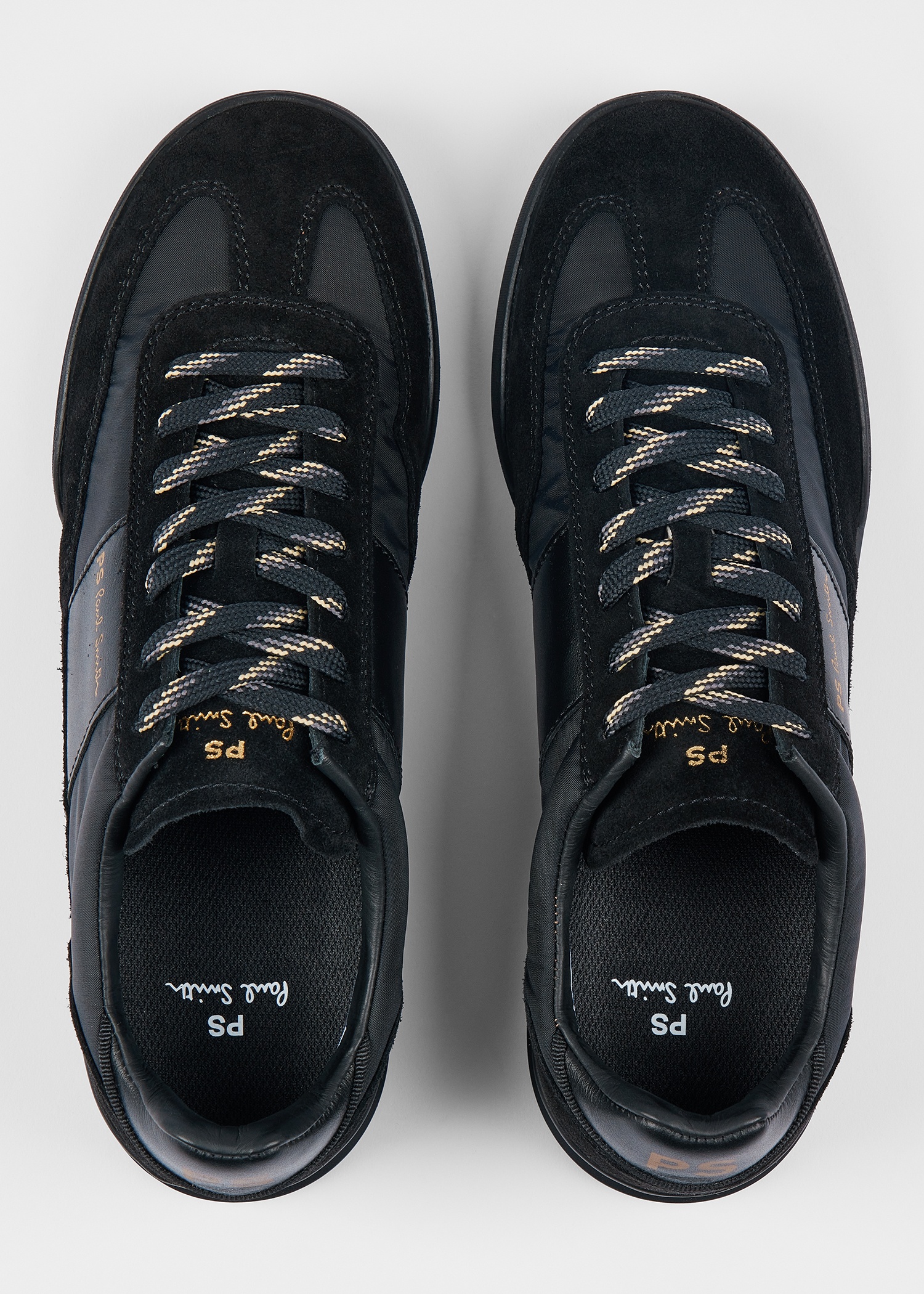 Black 'Dover' Leather Panel Trainers - 5
