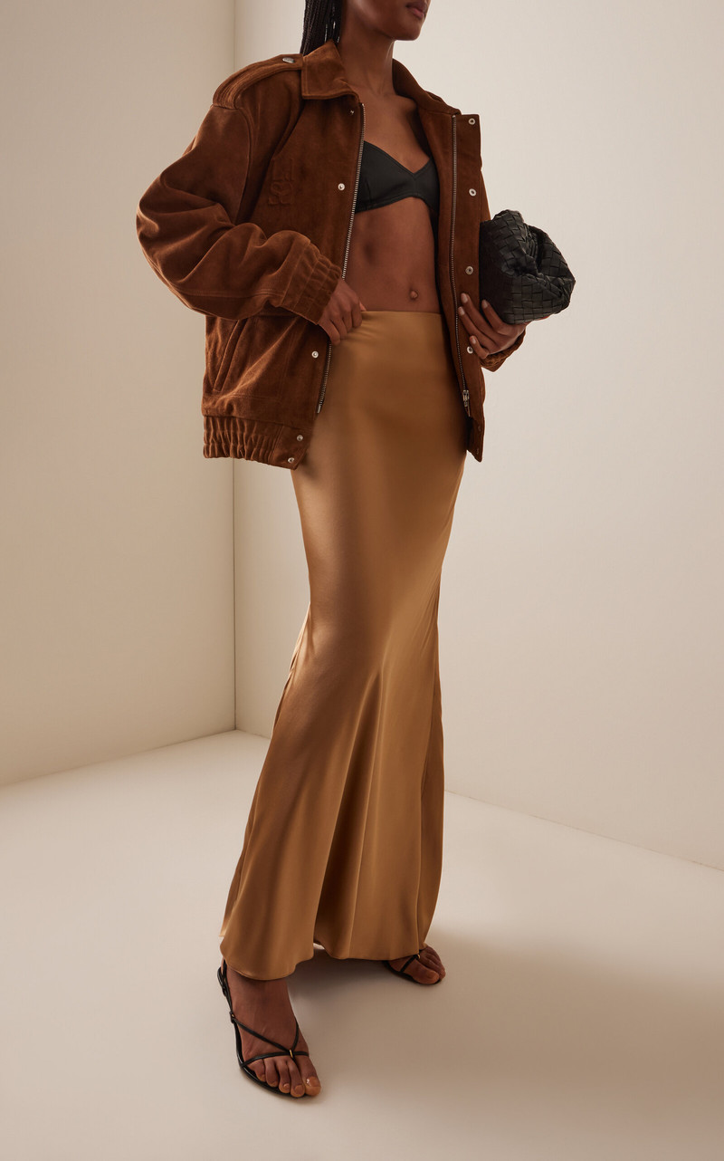 LUDOVIC DE SAINT SERNIN Robert Leather-Suede Bomber tan outlook