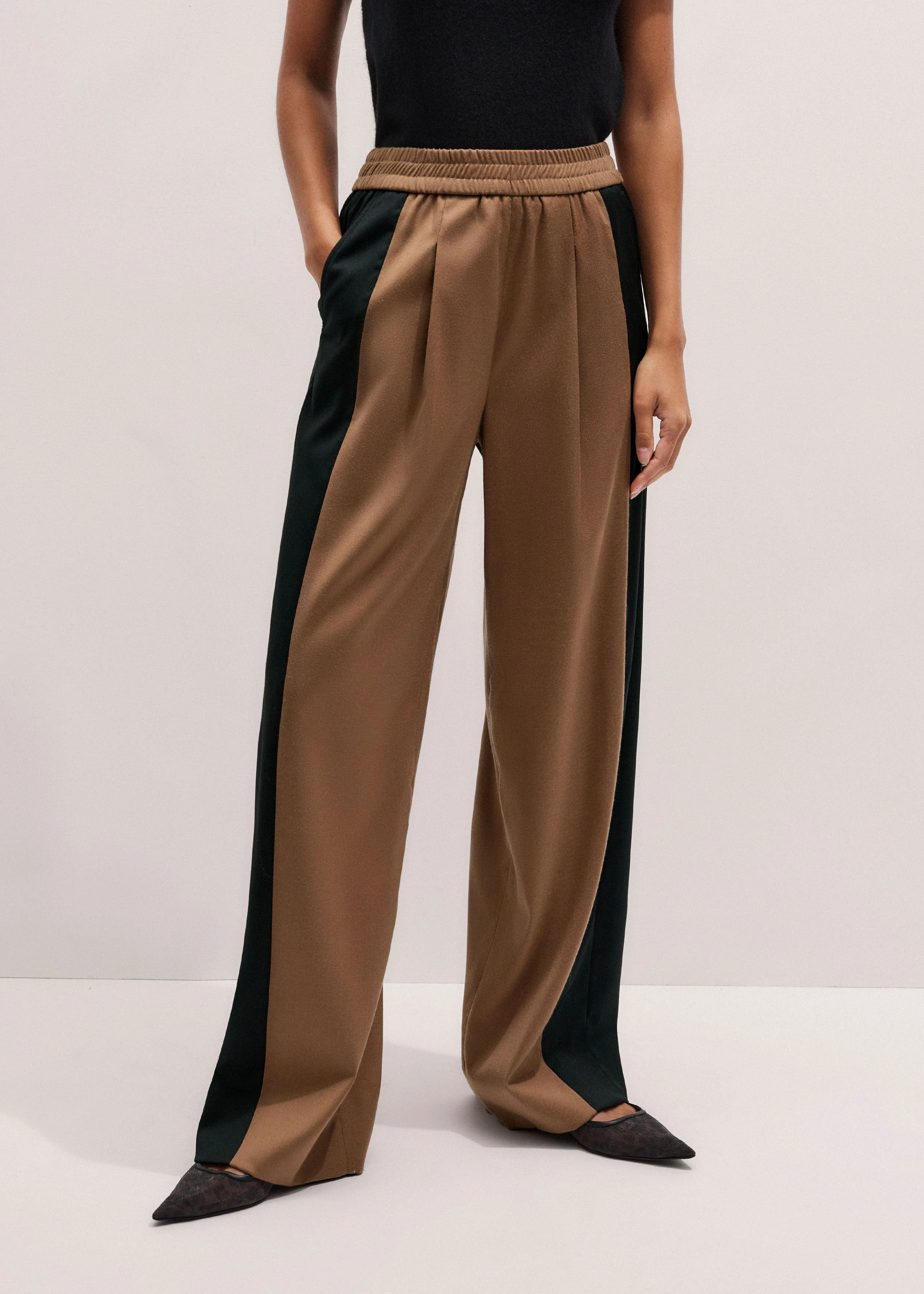 Italian Wool Straight Pull On Pant - 1