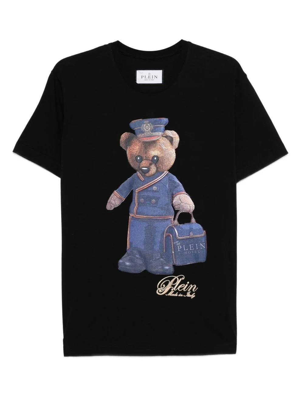 teddy-bear-print cotton T-shirt - 1