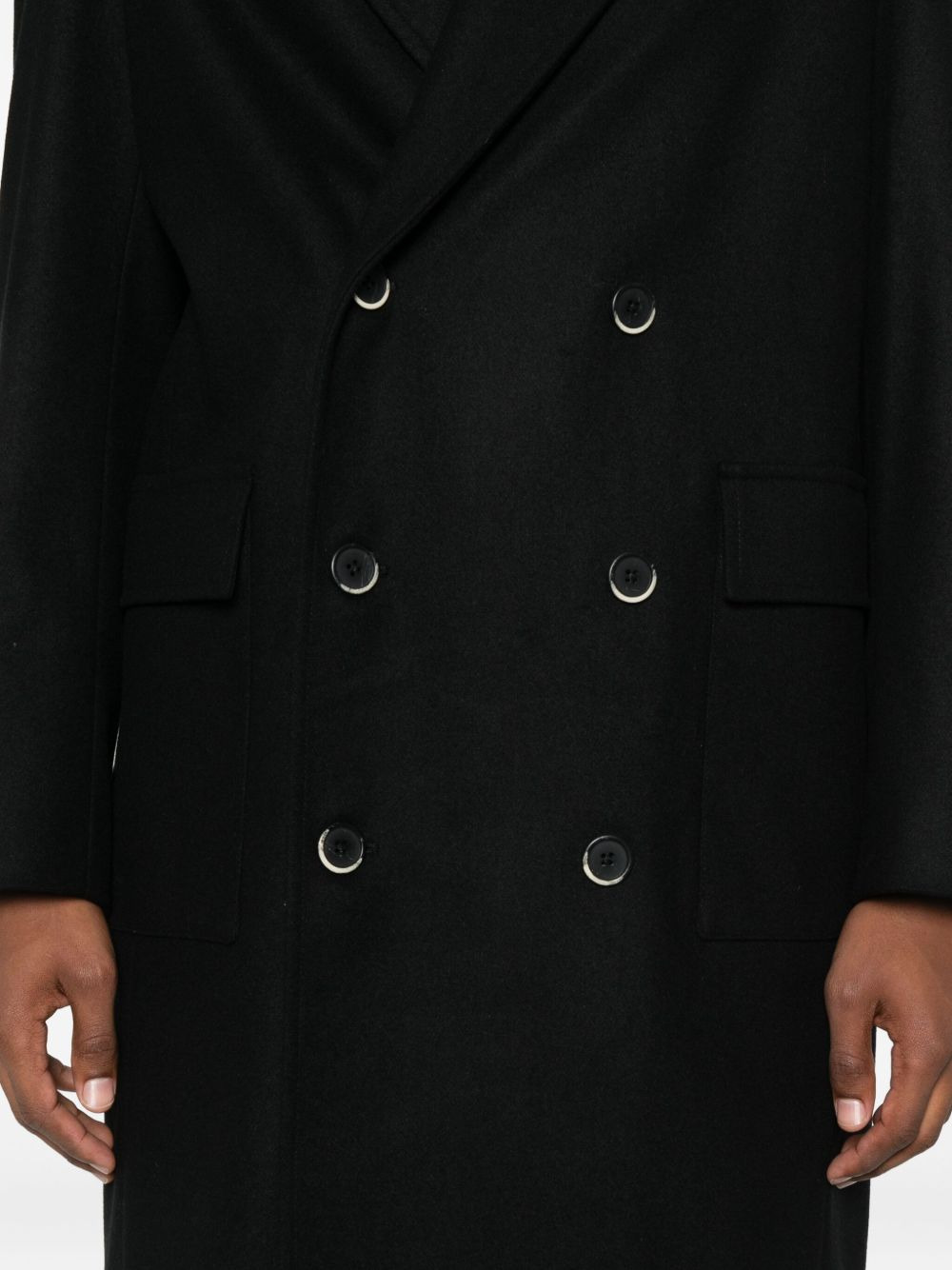 double-breasted patch-pocket coat - 5