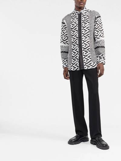 VERSACE La Greca linen shirt outlook