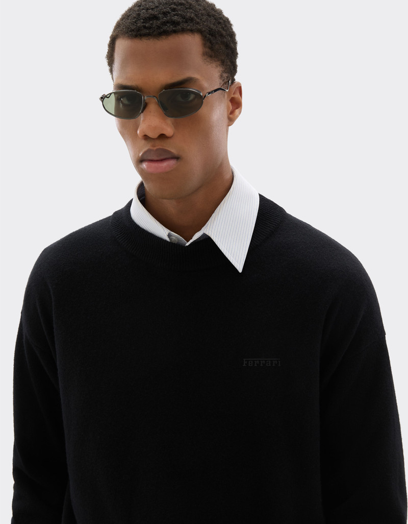 Jumper in wool and cashmere with logo 5