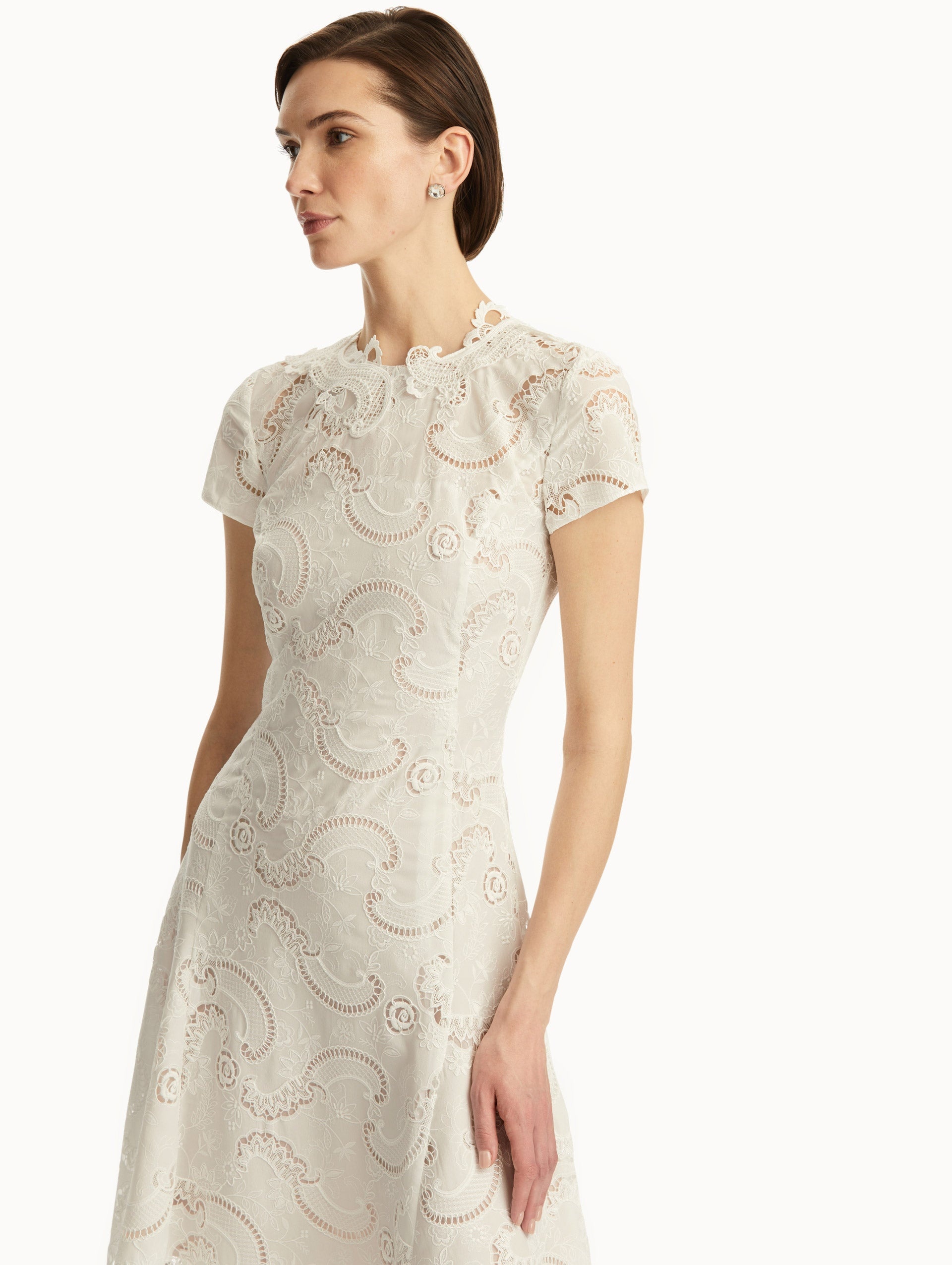 SCROLL GUIPURE DRESS - 5