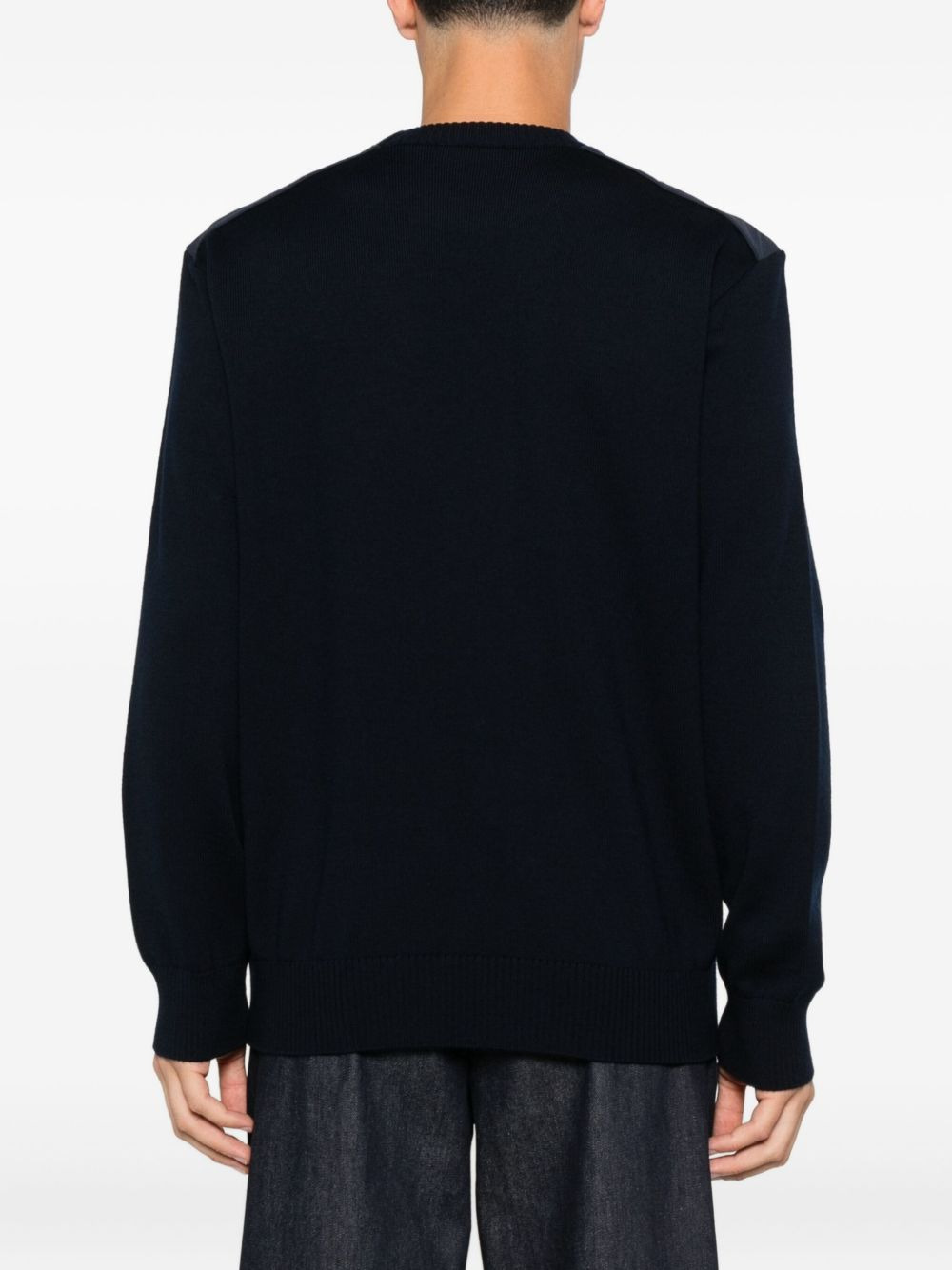 wool shoulder-patch jumper - 4