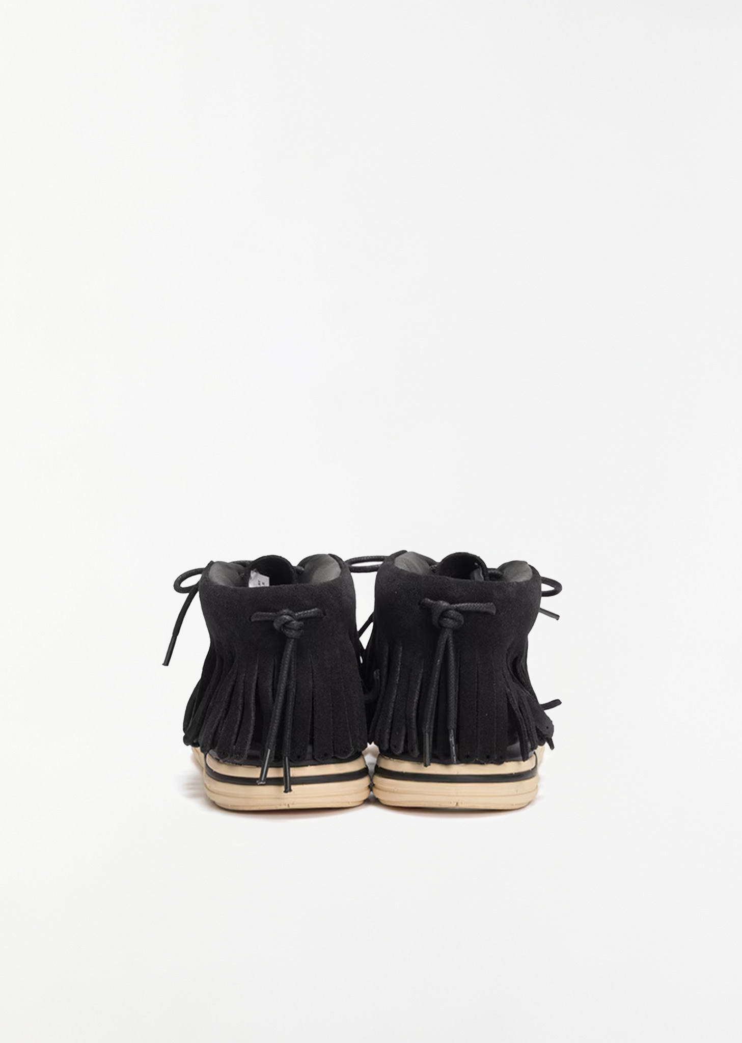 Suede Lace-Up Boots — Black - 2