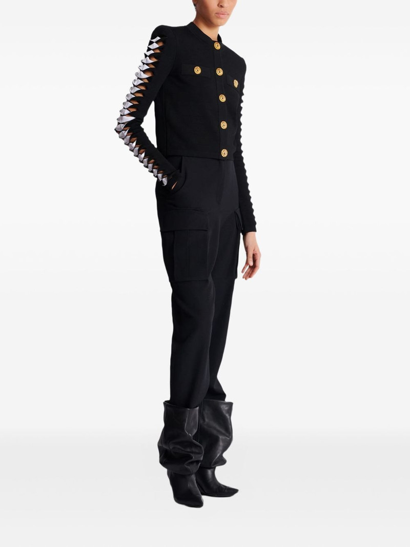 cut-out sleeve buttoned cardigan 3