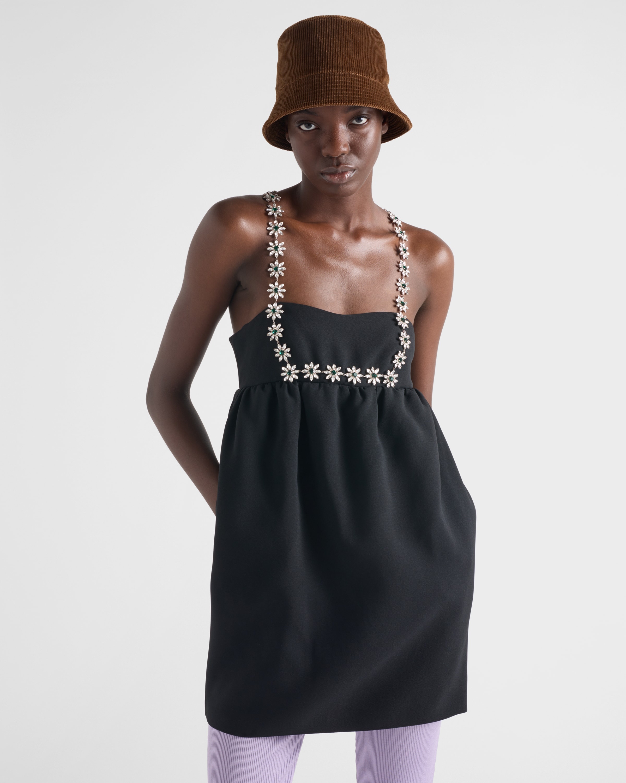 Embroidered sablè compact mini-dress - 4