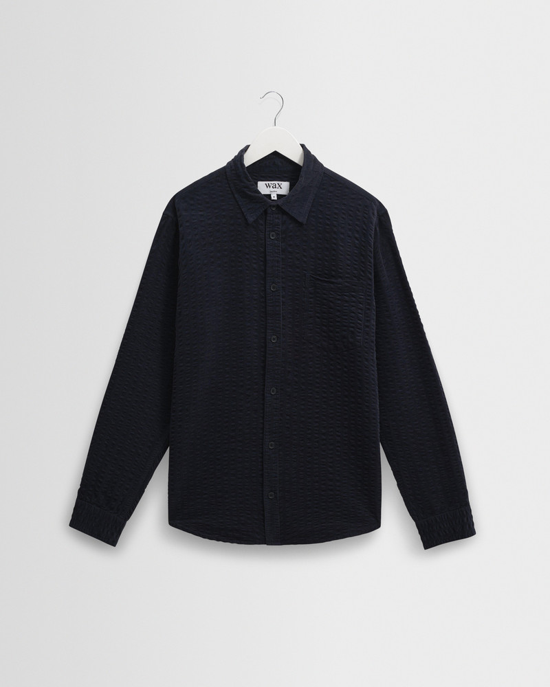 Shelly - Navy Seersucker Corduroy Shirt 1