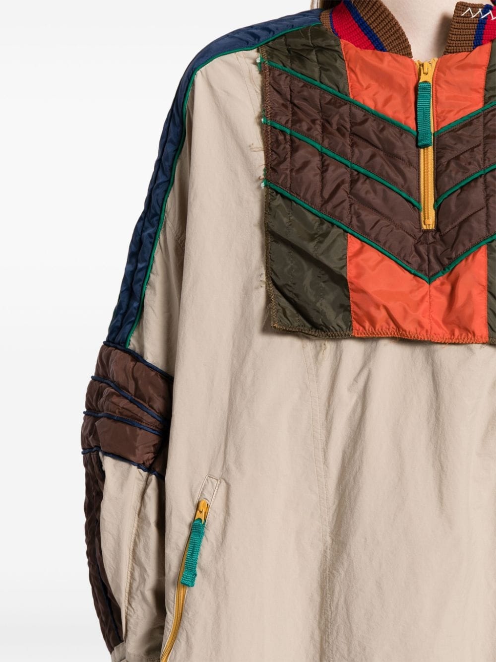 contrasting-panel asymmetric coat - 5