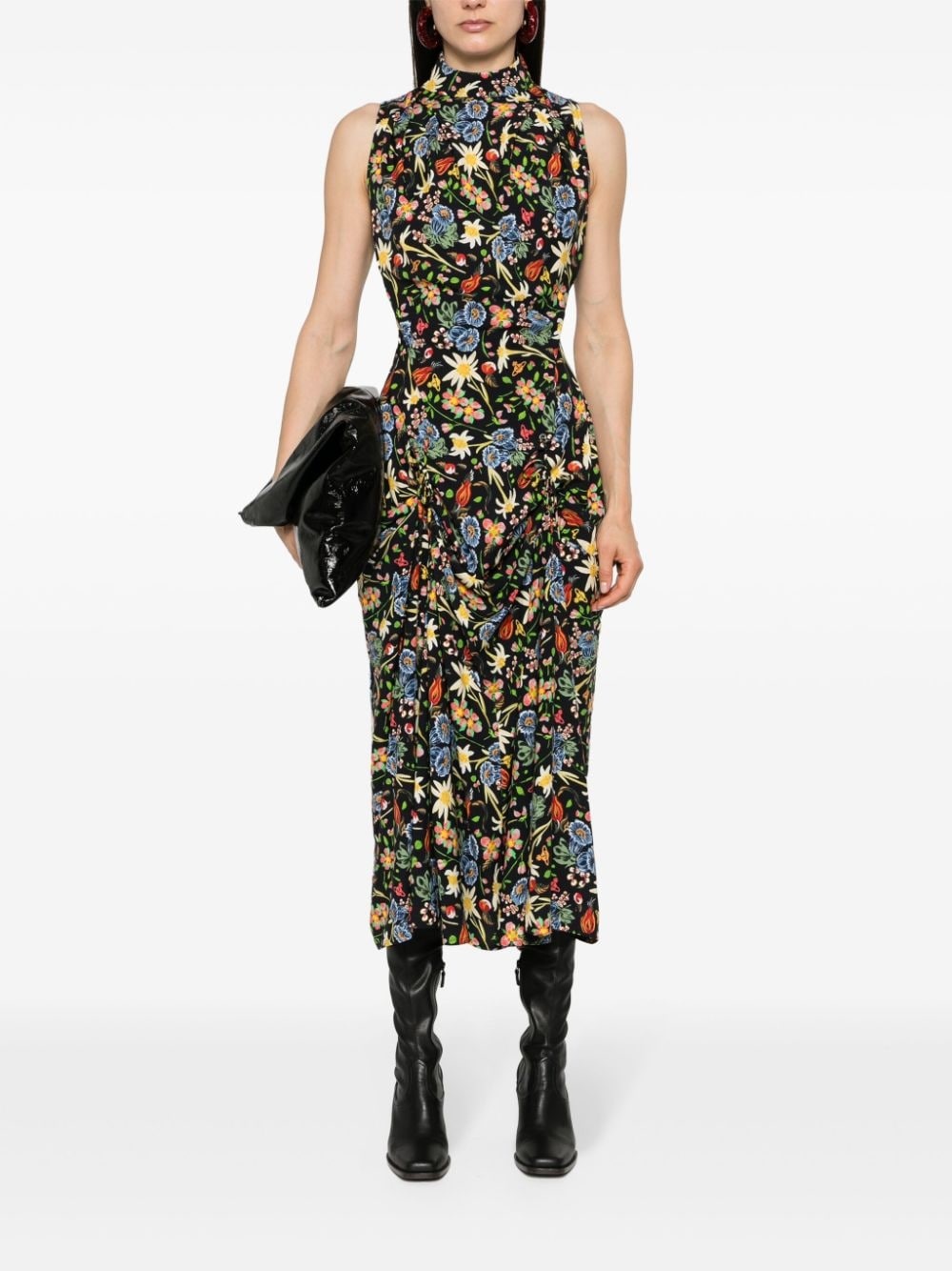 Folk Flower-print midi dress - 2