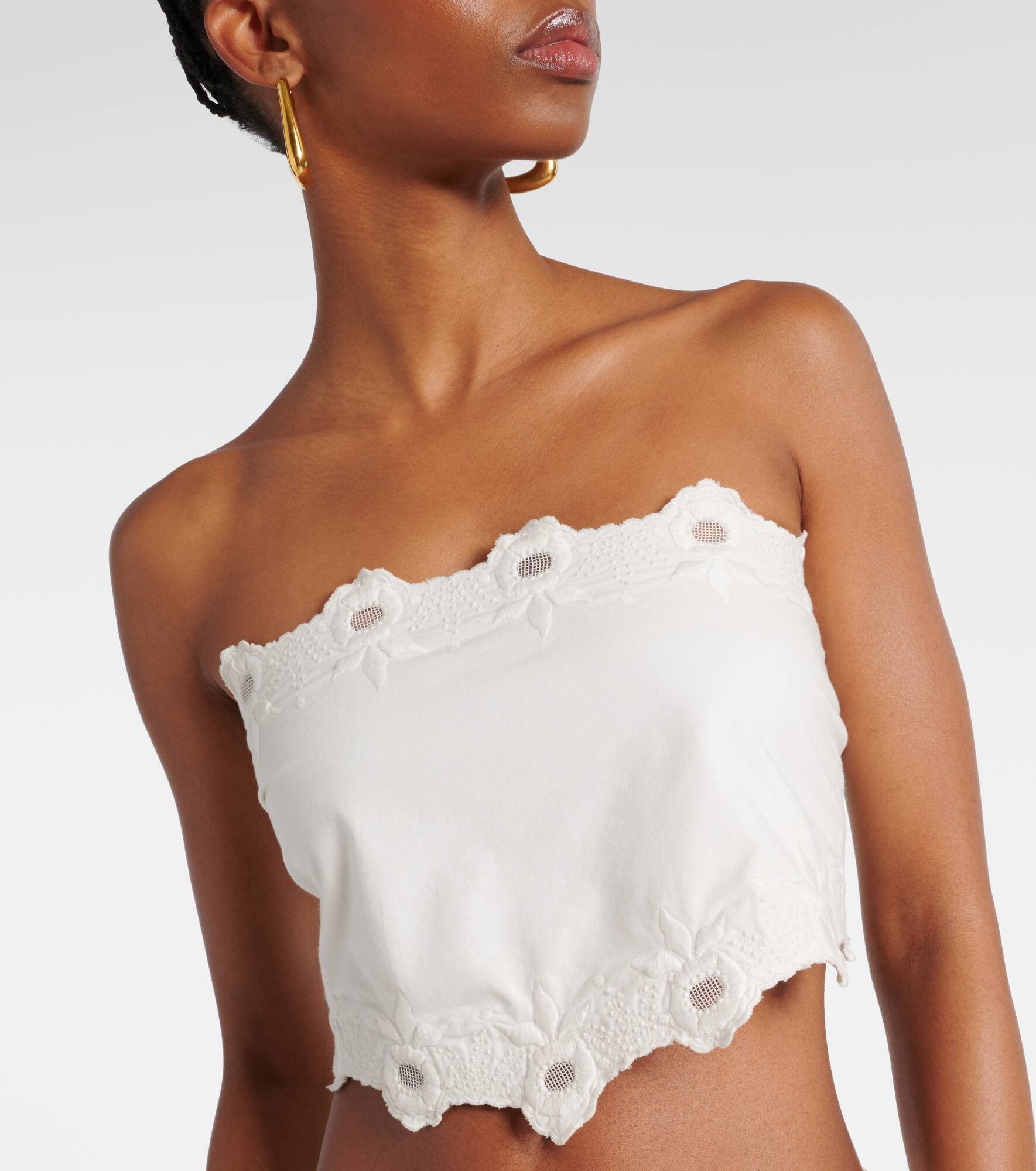 Antoinette embroidered cotton top - 4