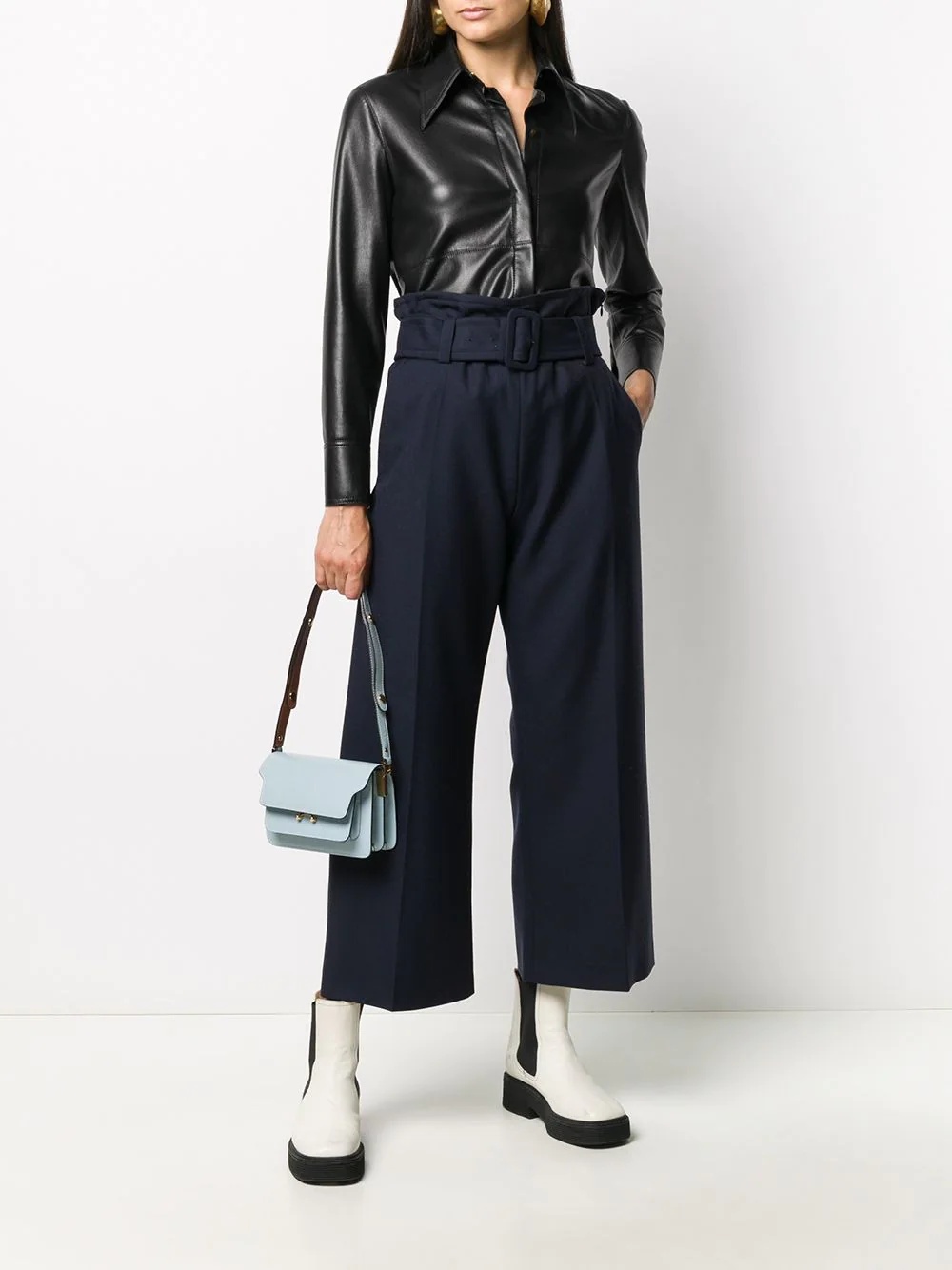 high waist cropped trousers - 2