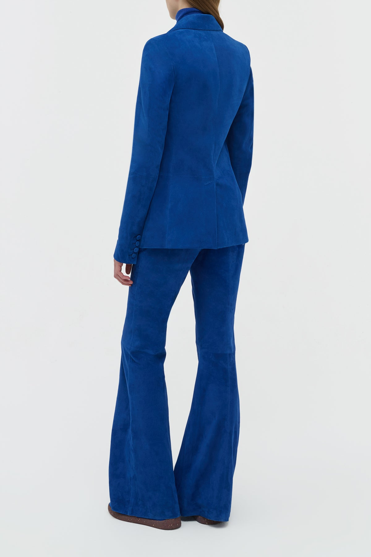 Leiva Blazer in Cobalt Suede - 4