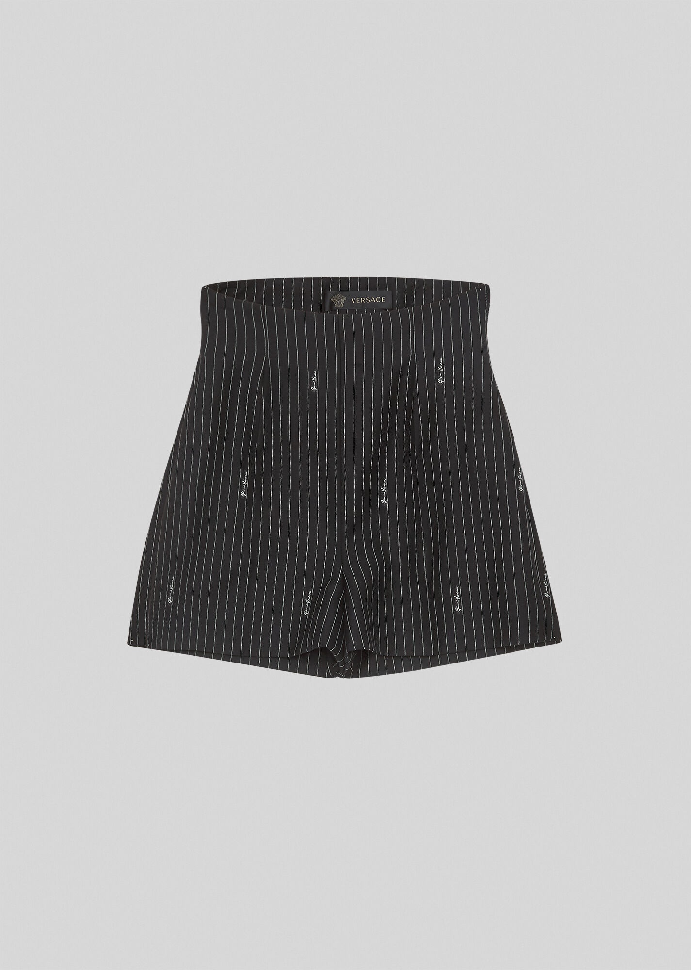 GV Signature Pinstripe Wool Shorts - 1