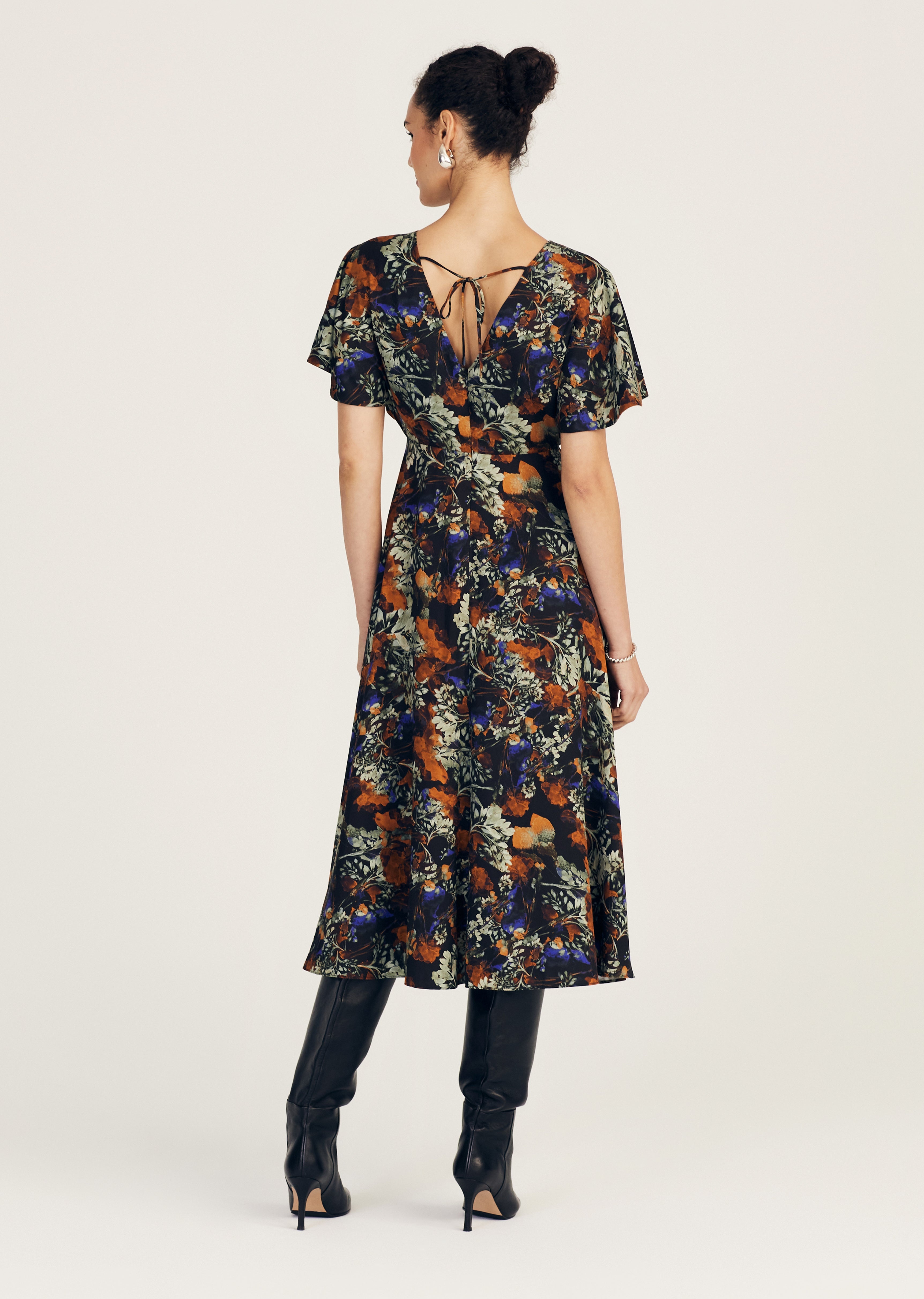 CECILE FLUTTER SLEEVE MIDI DRESS - 4