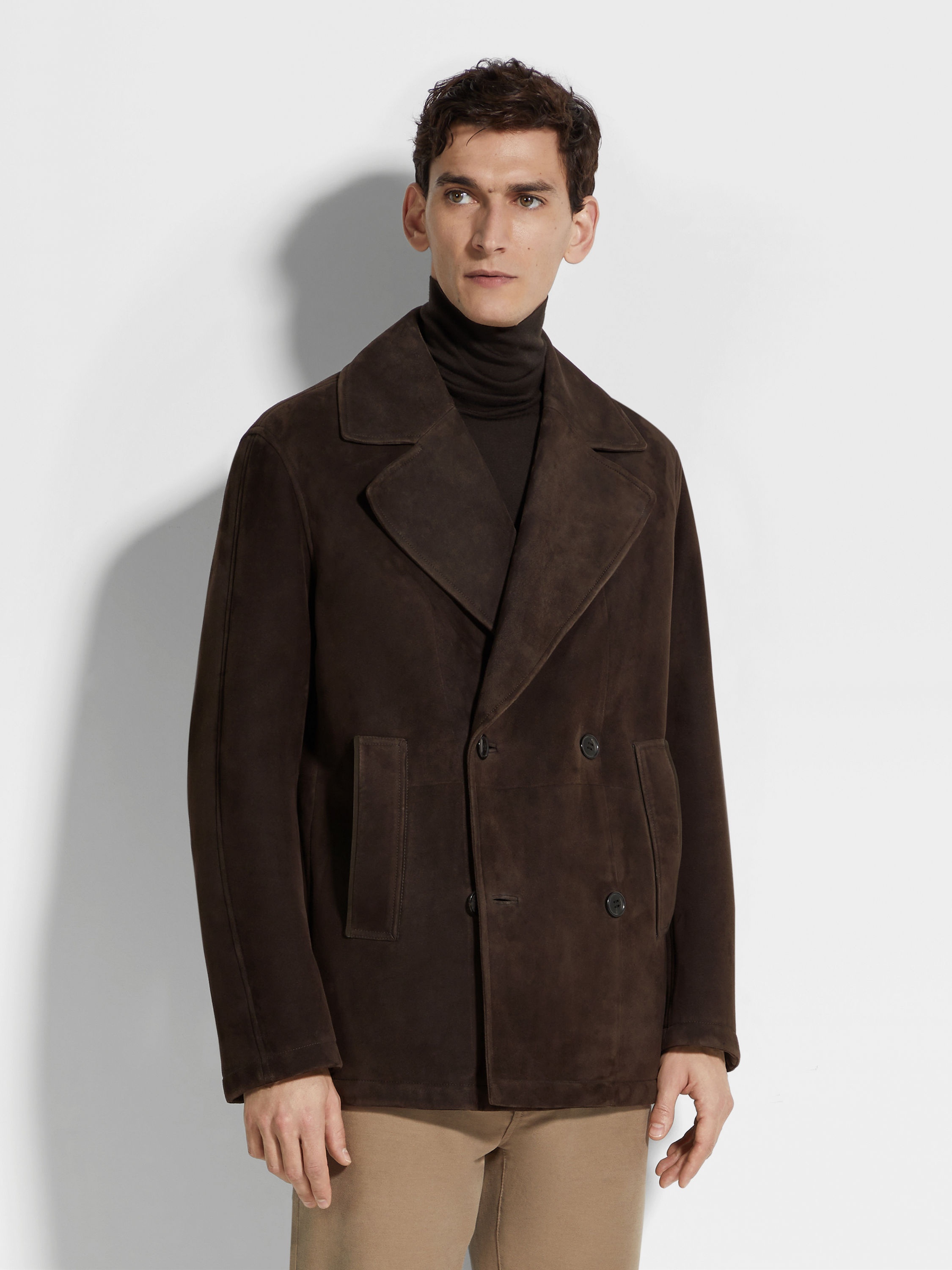 SHEARLING WOOL PEACOAT - 4