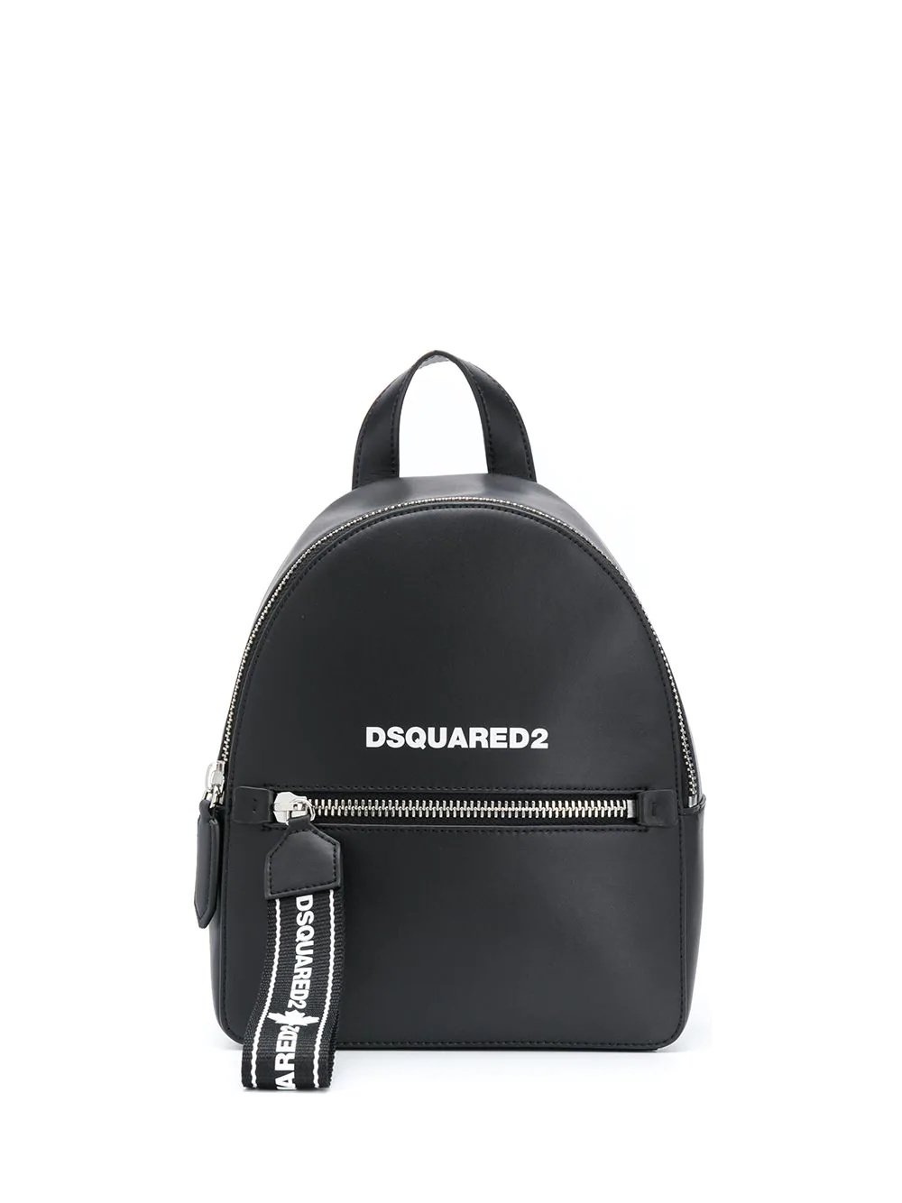 logo strap leather backpack - 1