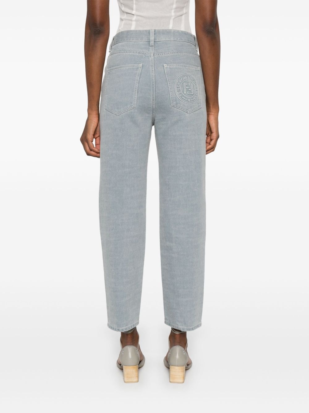 logo-embossed jeans - 4