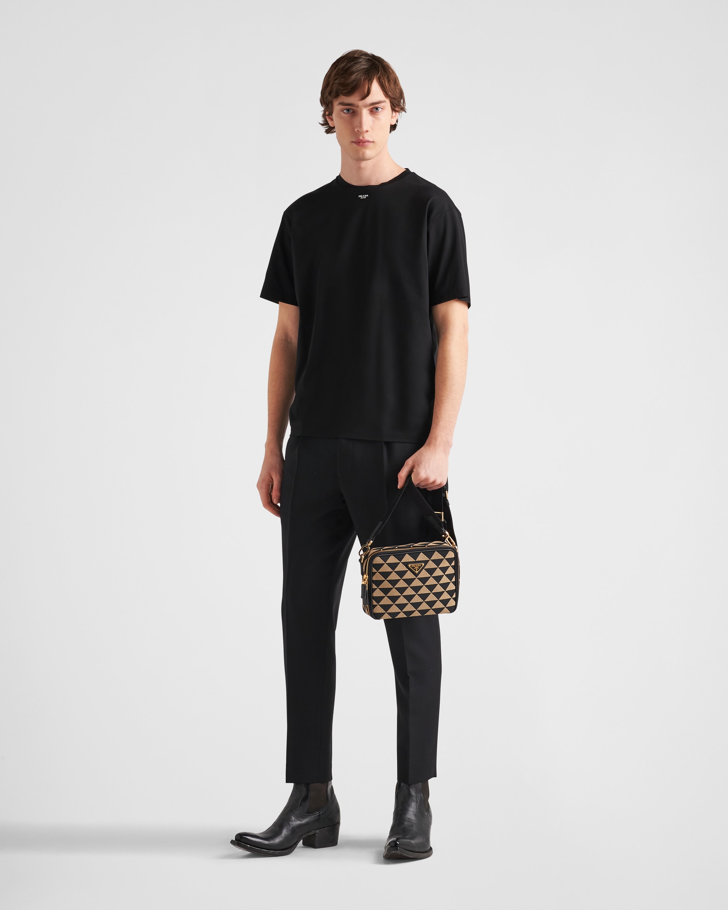 Stretch cotton T-shirt with logo - 2