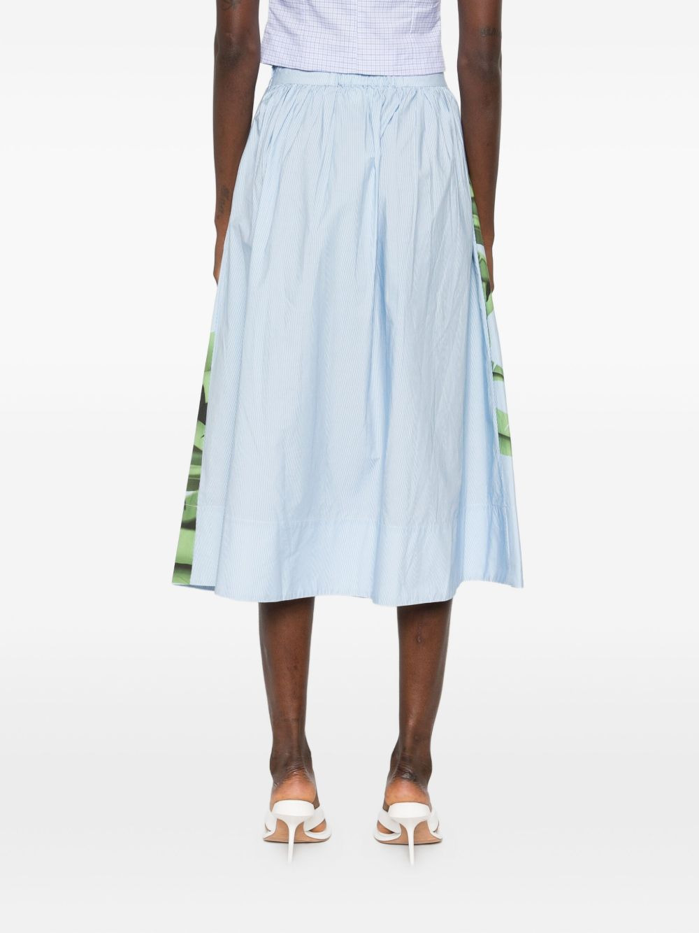 banana-print cotton midi skirt - 4