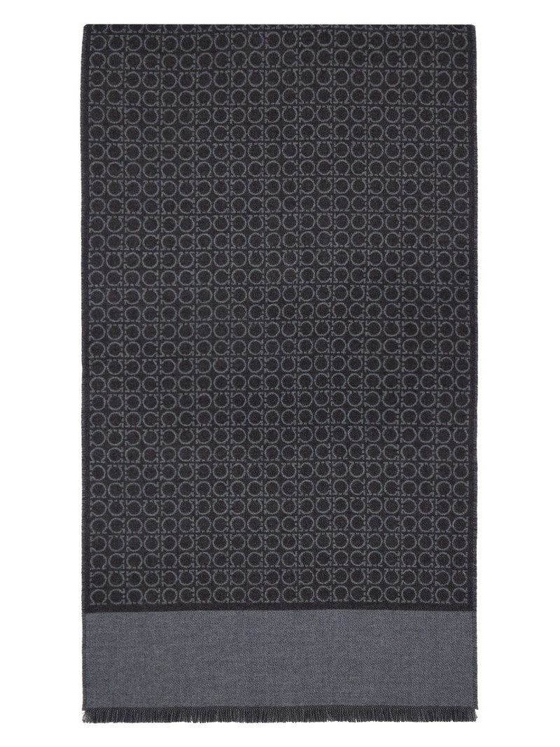 FERRAGAMO Gray Gancini Scarf outlook