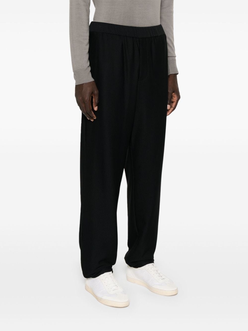 waffle-effect tapered trousers - 3