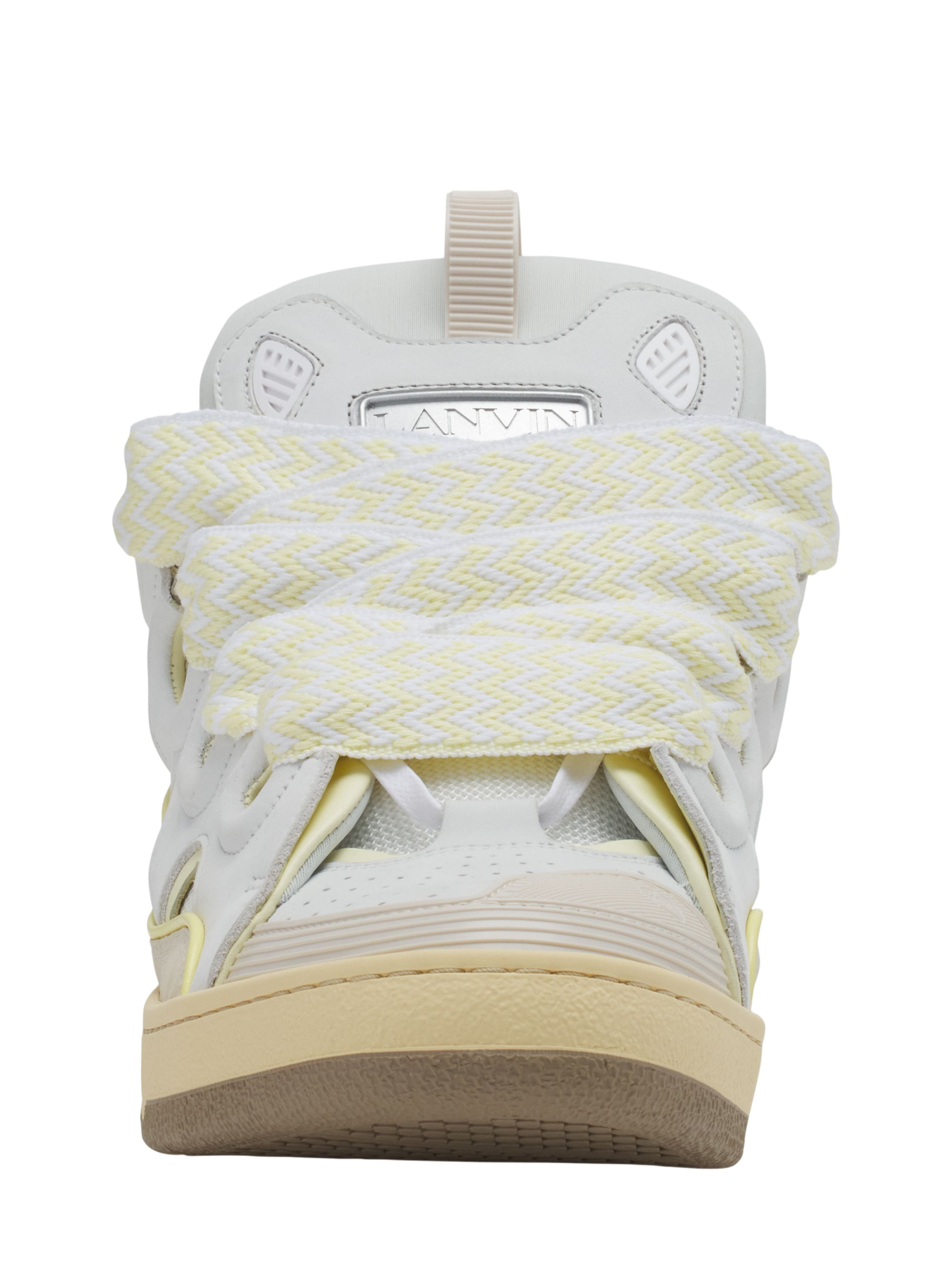 Lanvin Curb Leather Sneakers in White/beige at Nordstrom - 7