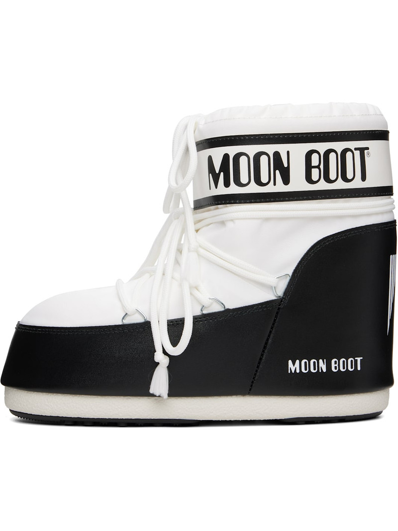 MOON BOOT White & Black Icon Low Nylon Boots outlook
