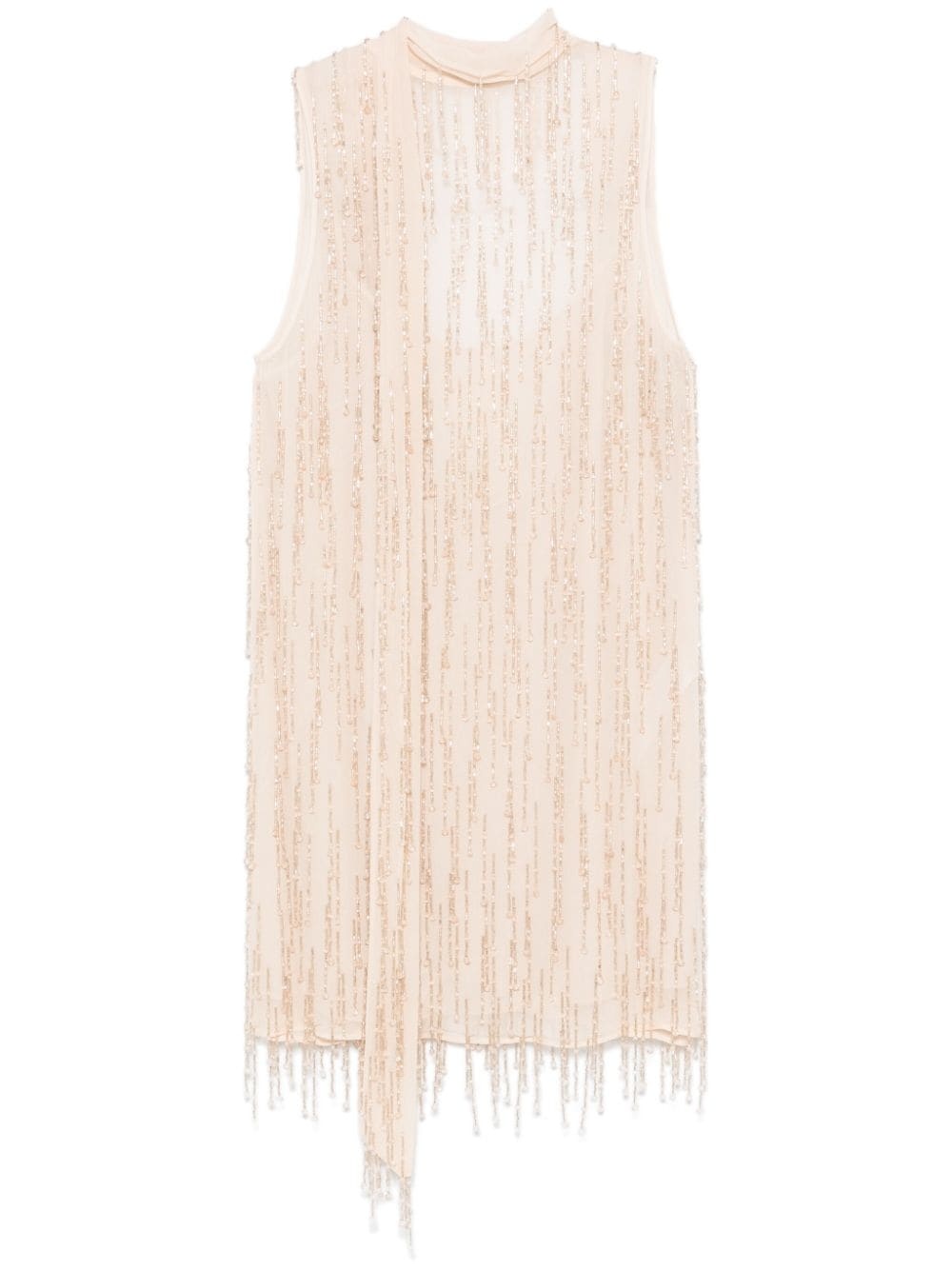 bead-embellished georgette mini dress - 1