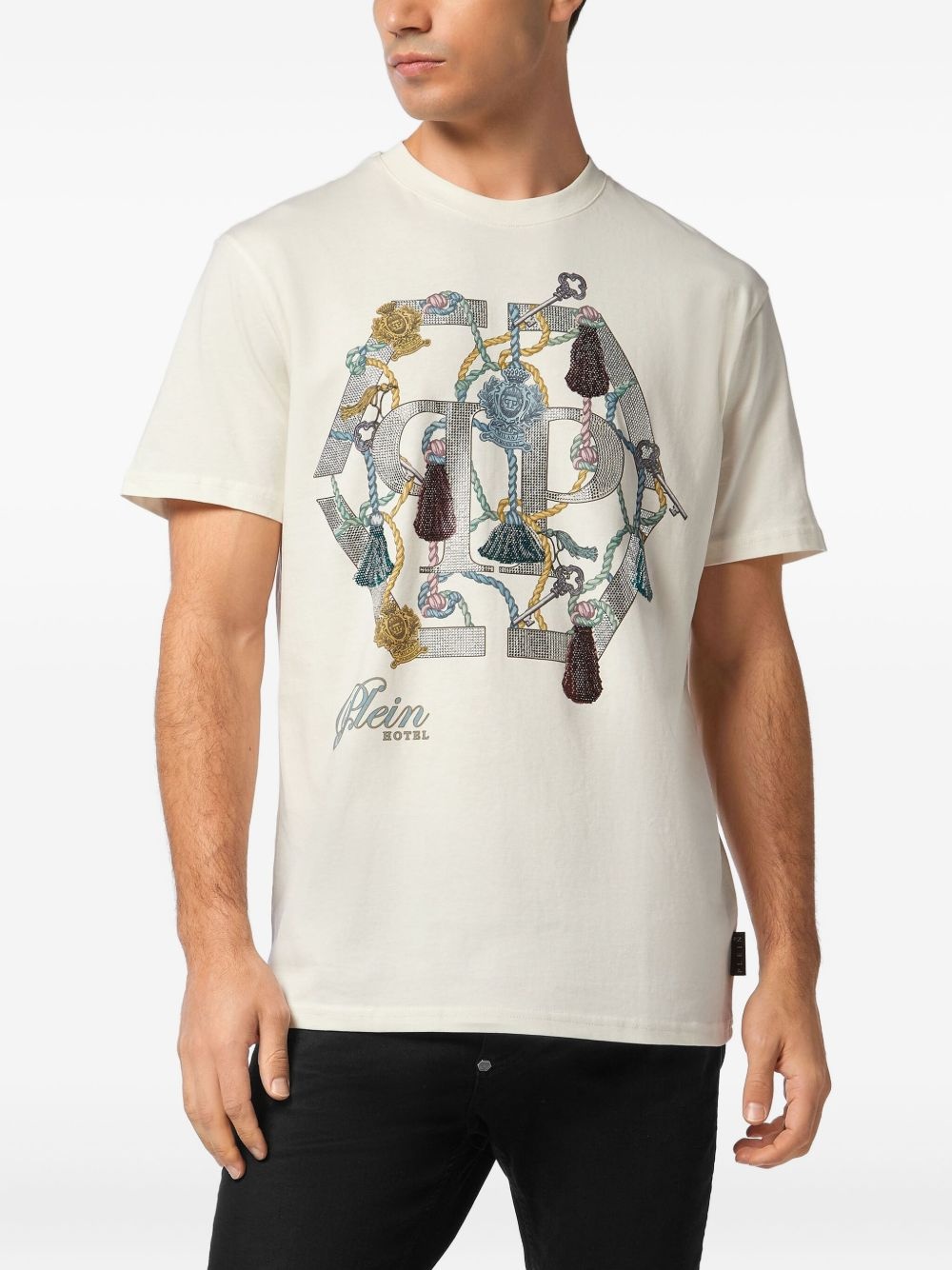 tassel-embellished logo T-shirt - 2