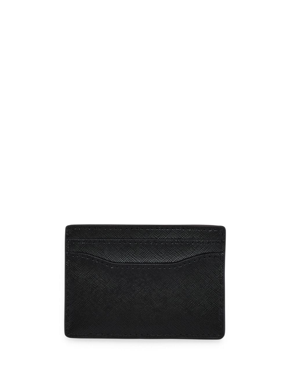 logo-plaque leather cardholder - 2