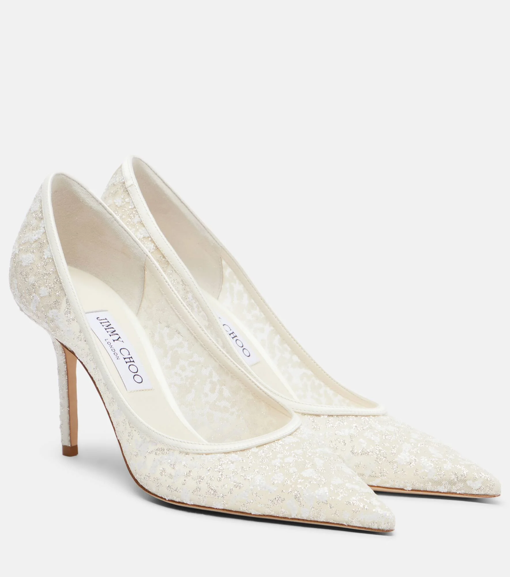 Love embroidered tulle pumps - 1