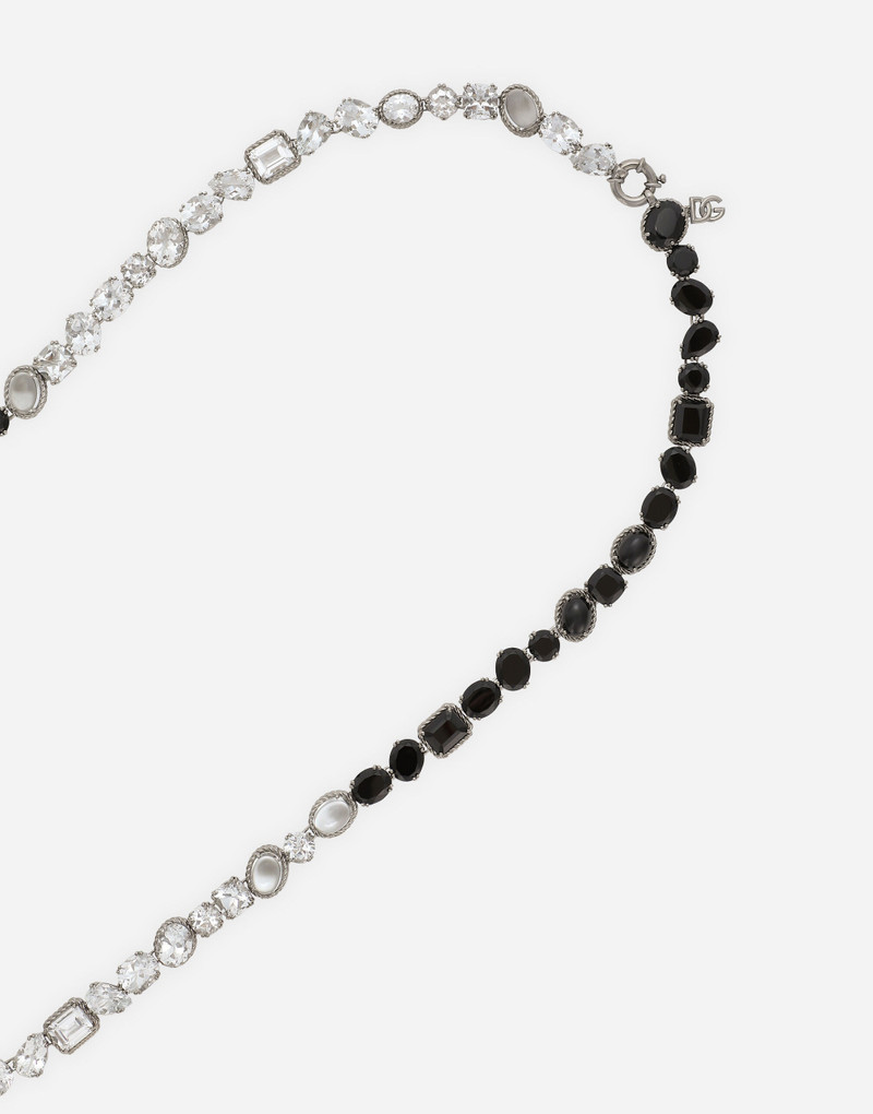 Rainbow Monochrome Sautoir 18-carat white gold, spinels and topazes 4