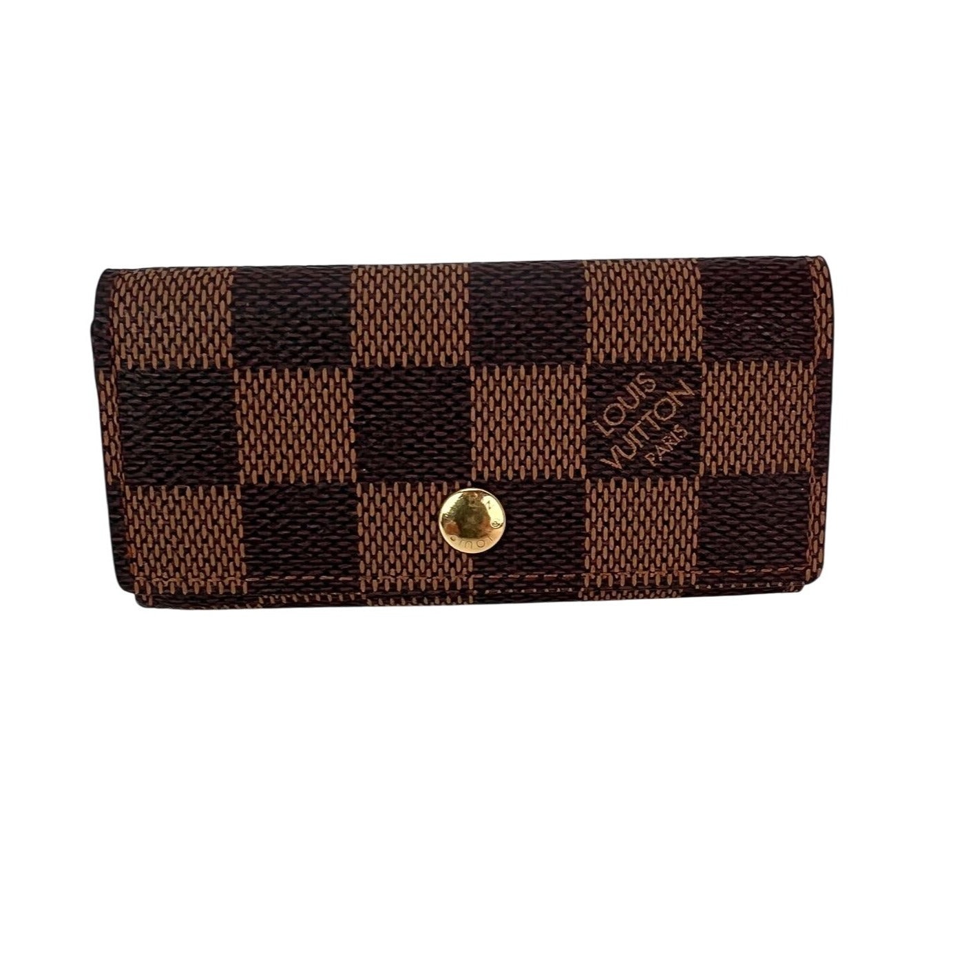 Louis Vuitton 4 Key Holder Damier Ebene Brown Canvas Key Chain - 1