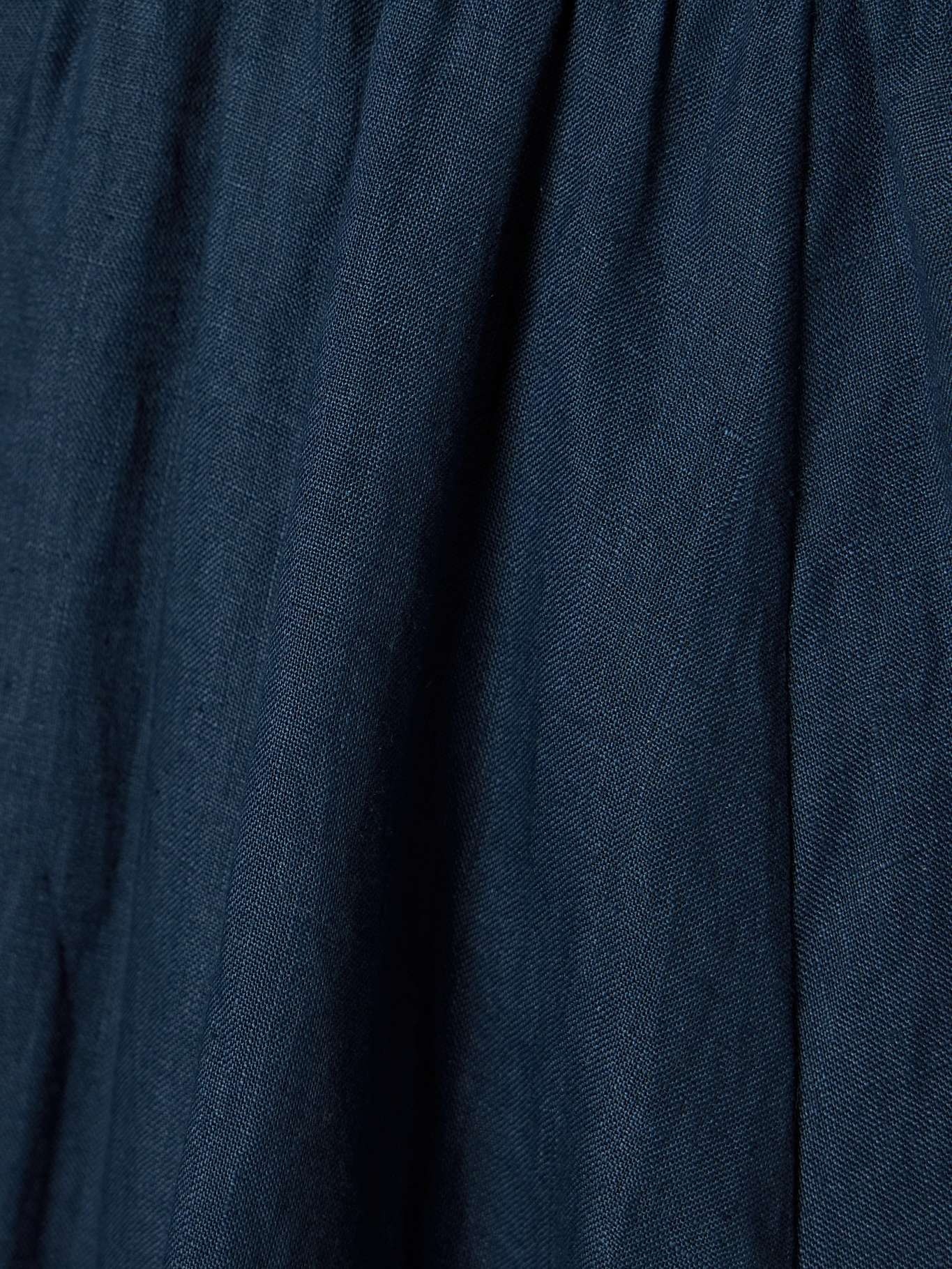 Ascension bead-embellished cutout pleated linen midi dress Navy - 4