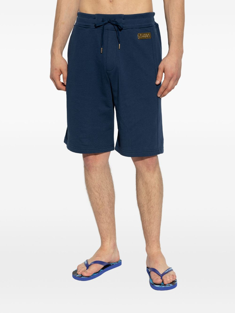 drawstring-detail logo-patch cotton shorts 3