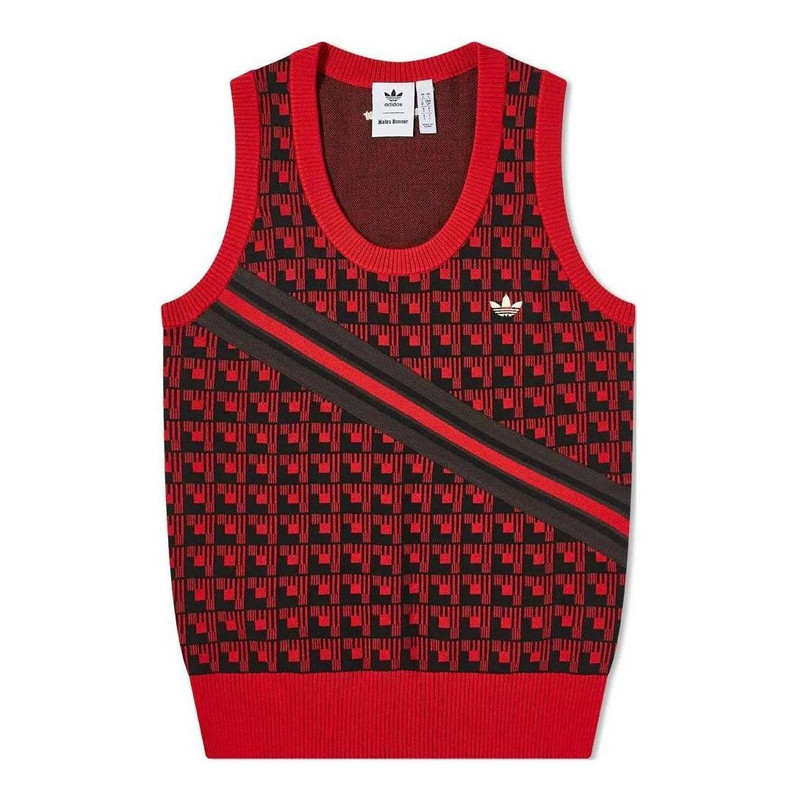adidas x Wales Bonner Stripe Knit Vest 'Red Black' HG6267 - 1